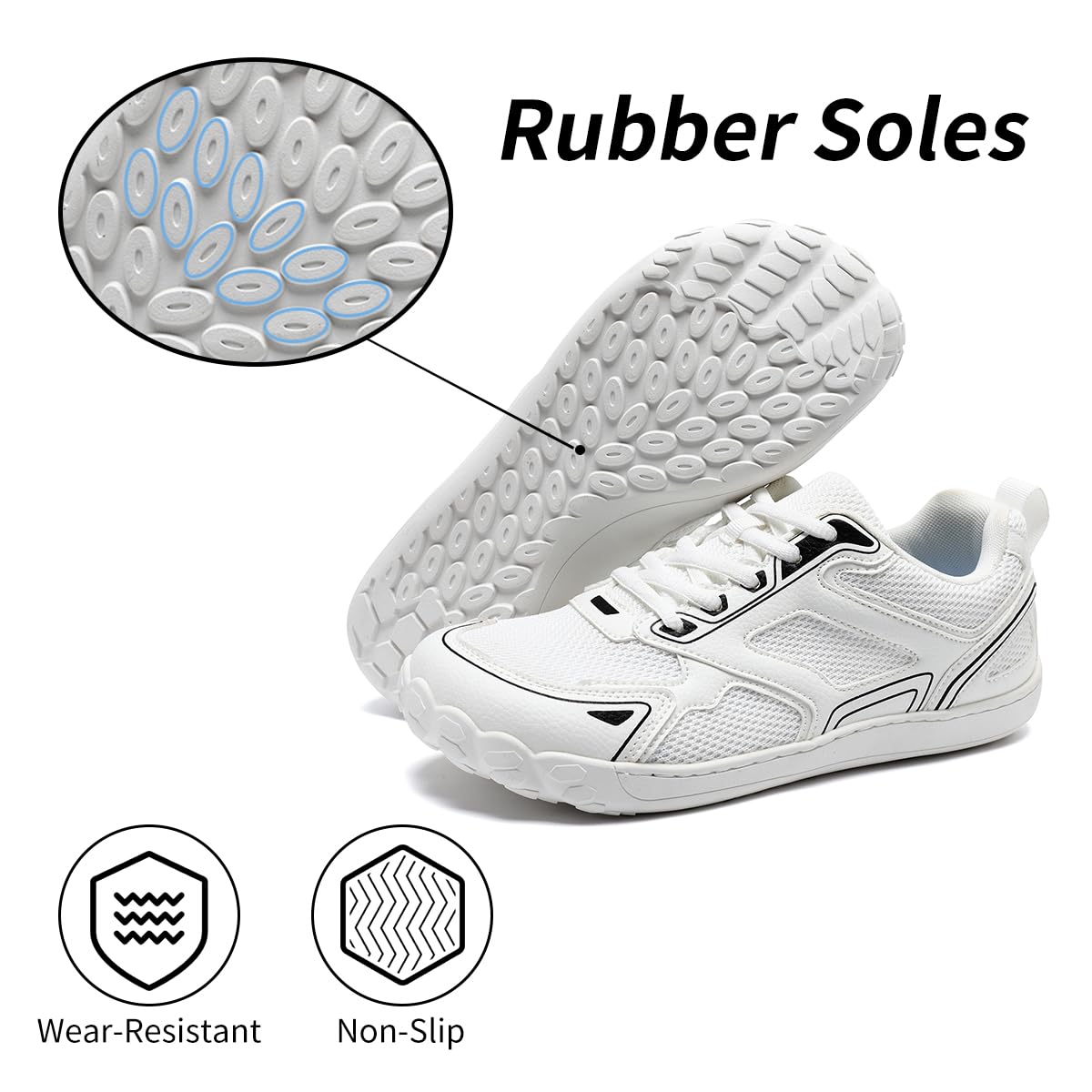 Men's Barefoot Running Shoes - Wide Toe Zero Drop Sole for Training, Walking & Tennis | Slip-On Low Top Sneakers | Breathable Comfortable Casual Sports Shoes | Perfect for Gym, Trail Running & Daily Wear