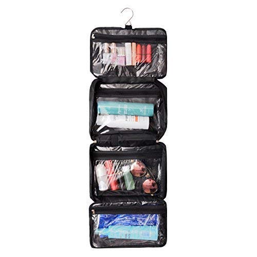 Versatile Hanging Travel Organizer Bag for Toiletries, Cosmetics & Shaving Kit - Black | Perfect for Home, Gym & Business Trips