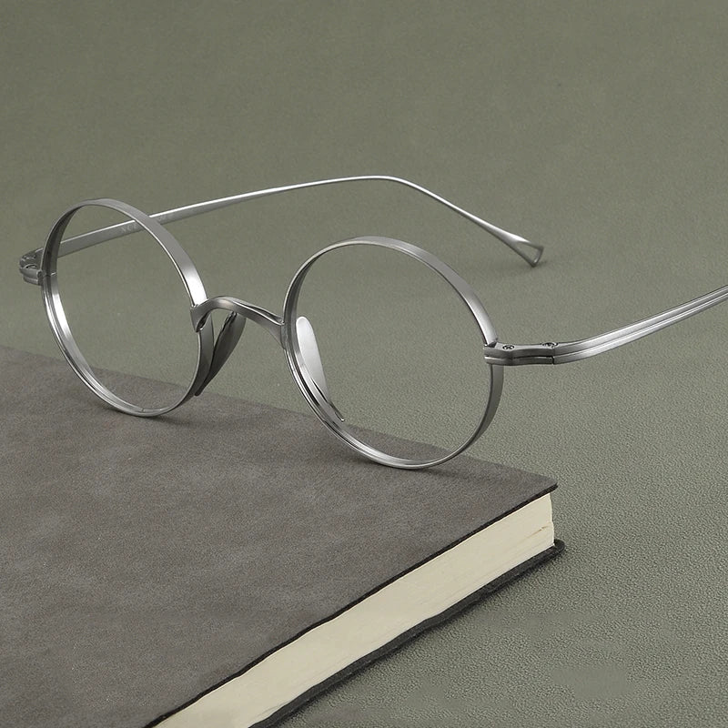 Bclear Unisex Full Rim Round Titanium Eyeglasses 1021 - Lightweight & Durable Frame for Men & Women - Perfect for Reading, Work & Everyday Use