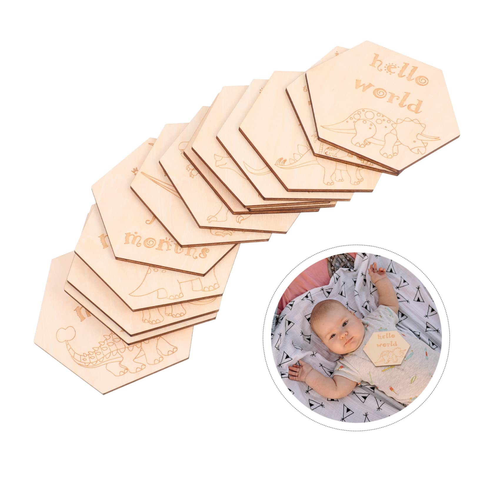 VICASKY 4 Sets Newborn Baby Milestone Blocks - Personalized Photo Props with 14pcs*4 Baby Milestone Cards - Perfect for Baby Shower Gifts & Monthly Photo Sessions