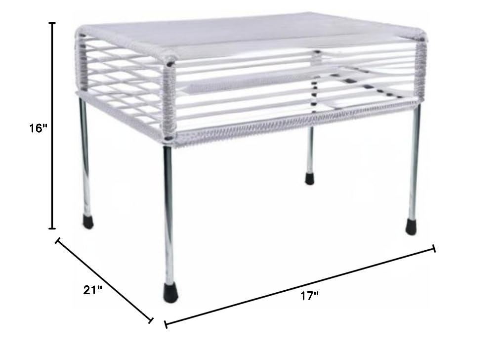 Innit Adam Ottoman with Chrome Frame - Clear Acrylic Modern Stool for Living Room, Bedroom & Office - Stylish Seating & Footrest