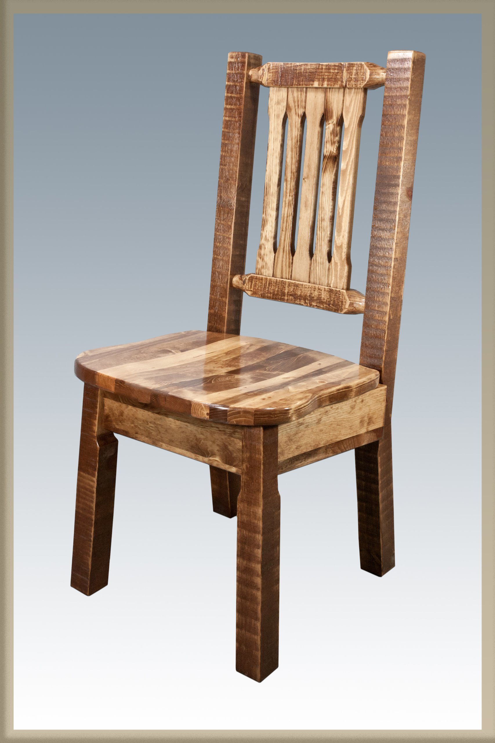 Montana Woodworks Solid Wood Log Dining Chair - Homestead Collection - Handcrafted Stained & Lacquered - Rustic Cabin & Lodge Decor for Dining Room, Living Room, or Outdoor Patio