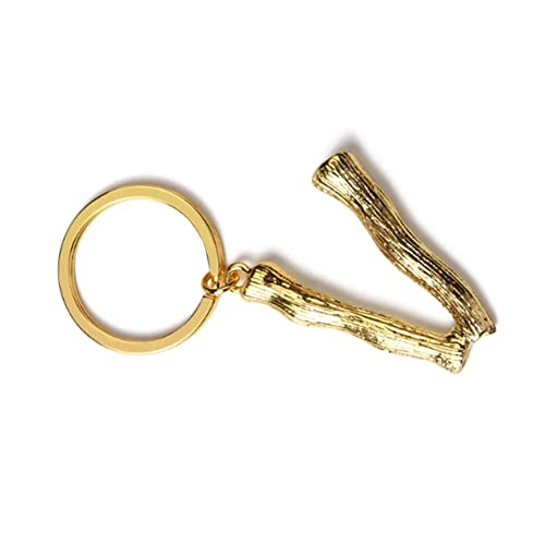 Stainless Steel Alphabet Keychain - Personalized Letter Key Ring for Men & Women - Gold Plated (V) - Perfect for Birthdays, Gifts & Everyday Use