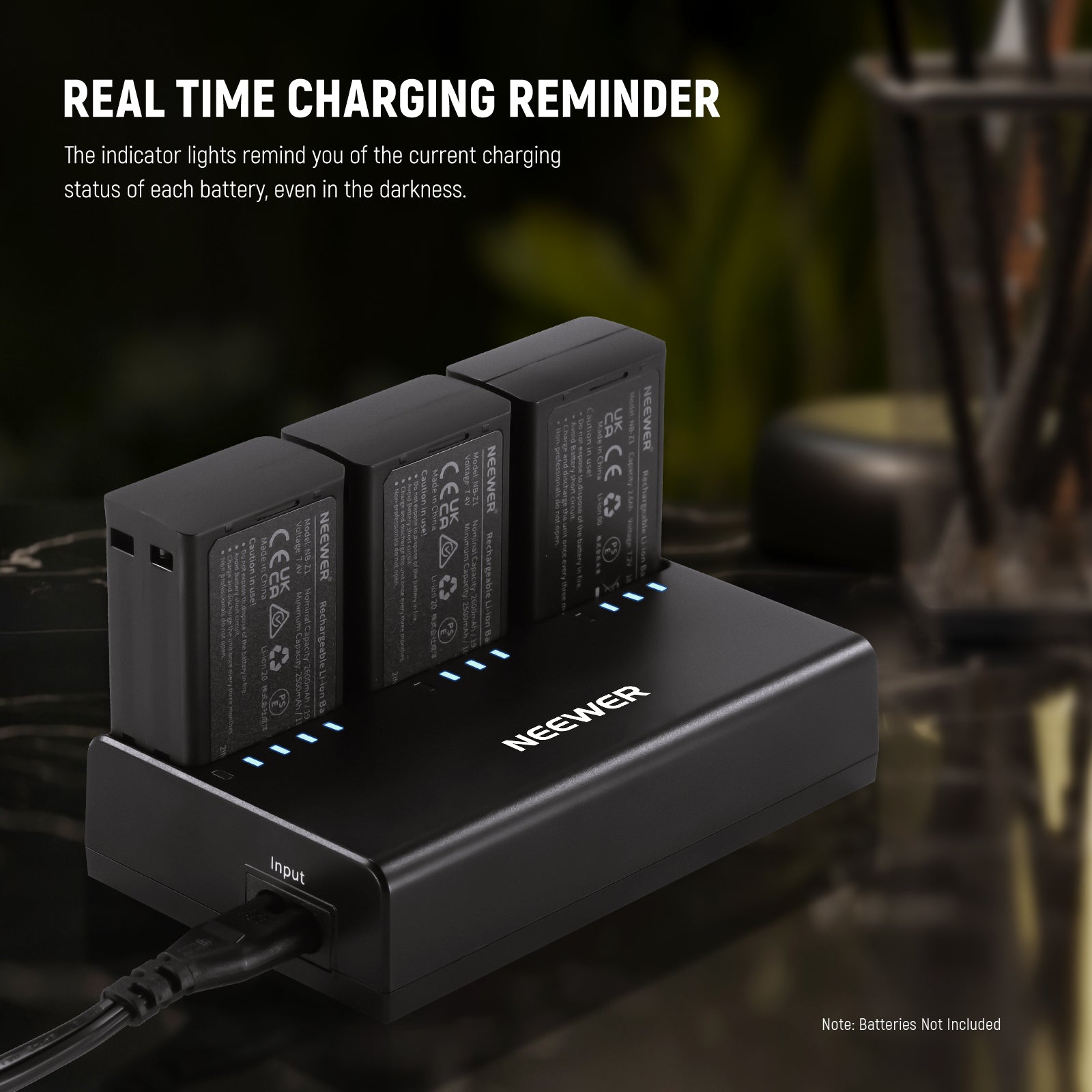 NEEWER NC3 Z1 Triple Slot Battery Charger Kit for Z2 Z1 Z760 Z880 Cameras - Fast Charging for Professional Photography & Videography - Perfect for Studio, Travel, and On-the-Go Shooting