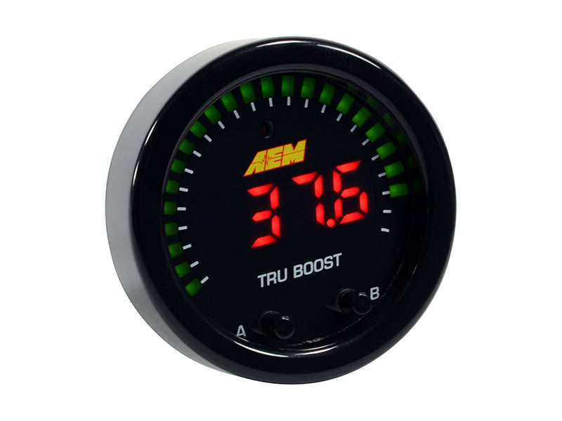 AEM X Series Tru Boost Controller Gauge with Boost Control Solenoid - 80PSIg Internal MAP Sensor - Performance Upgrade for Turbocharged Cars & Racing Vehicles
