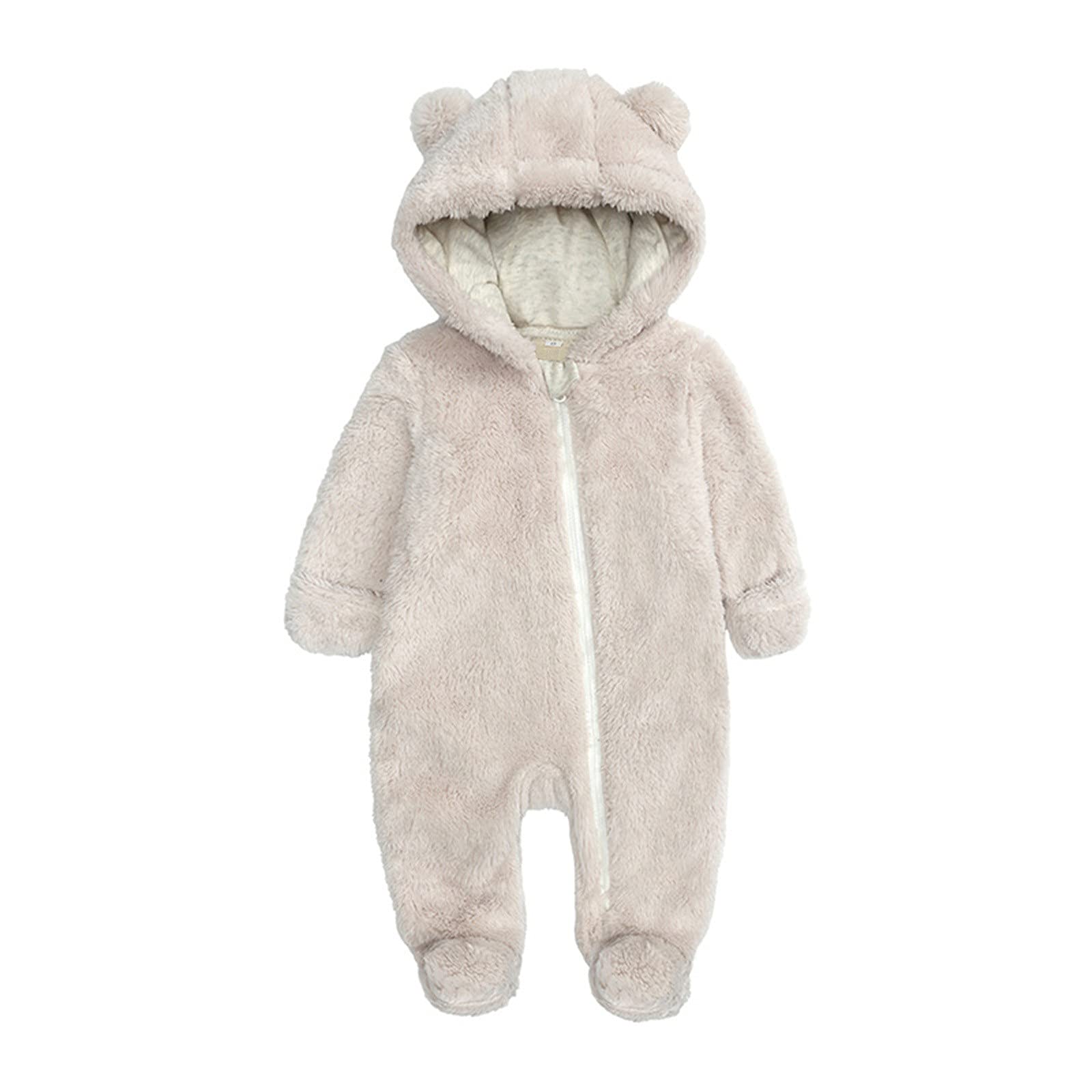 Baby Girl Snowsuit - Newborn Fleece Hooded Footed Romper Jumpsuit for Boys & Girls | Winter Outerwear for Infants | Perfect for Cold Weather & Outdoor Play