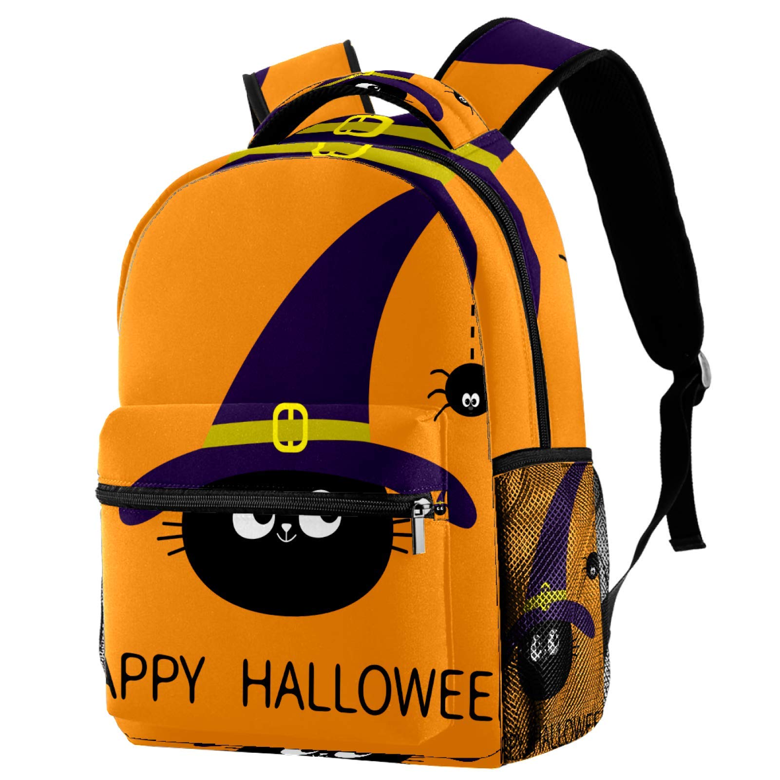 Witch Hat Cat Backpack - Lightweight Waterproof Laptop Bag with Double Shoulder Straps for Women & Teens - Perfect for School, Work, Travel & Halloween Costume Accessory