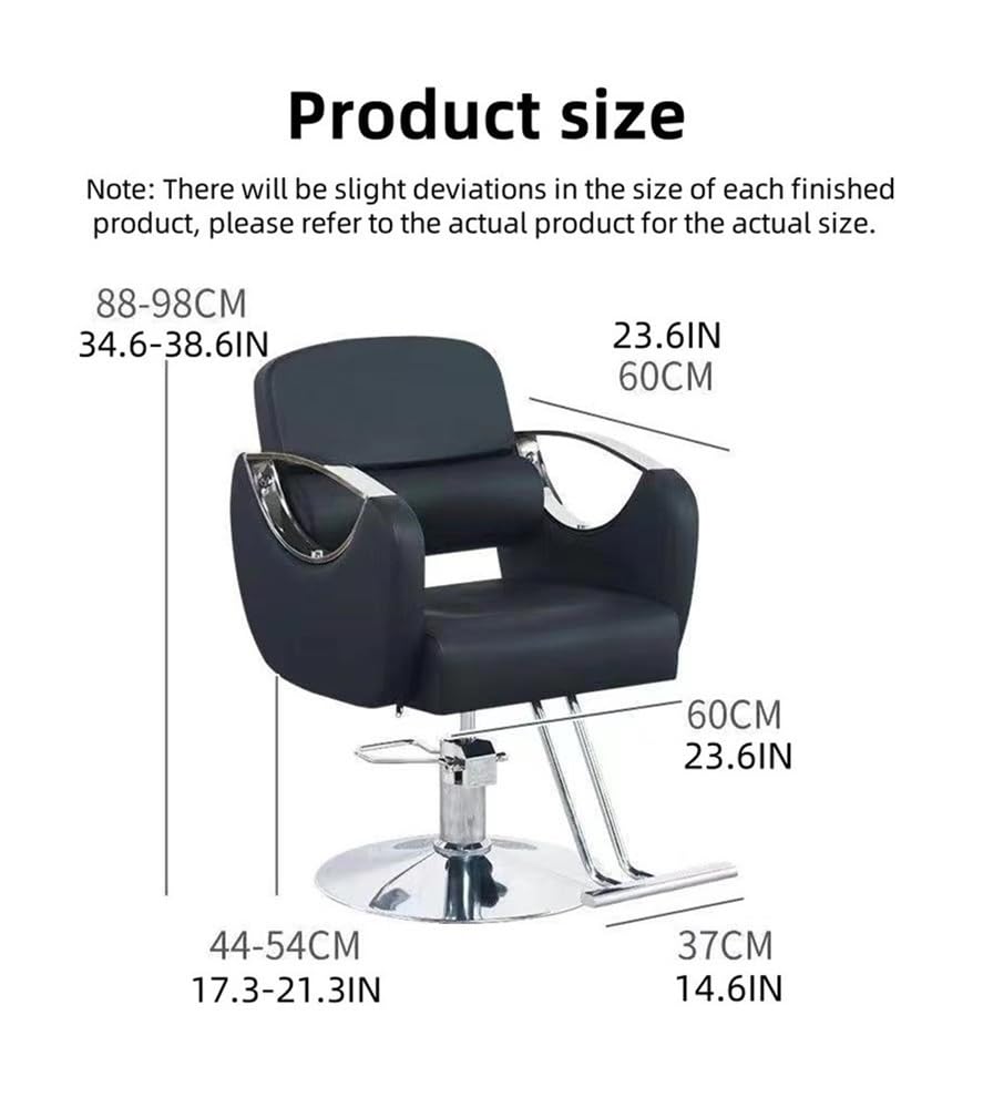 Professional 360° Swivel Barber Chair for Hair Stylists - Adjustable Salon & Spa Chair with Multi-Function Shampoo & Tattoo Features - Heavy Duty Rolling Beauty Chair for Barbershops & Hair Salons (Black) - Perfect for Haircuts, Styling, Shampooing & Tattoo Services