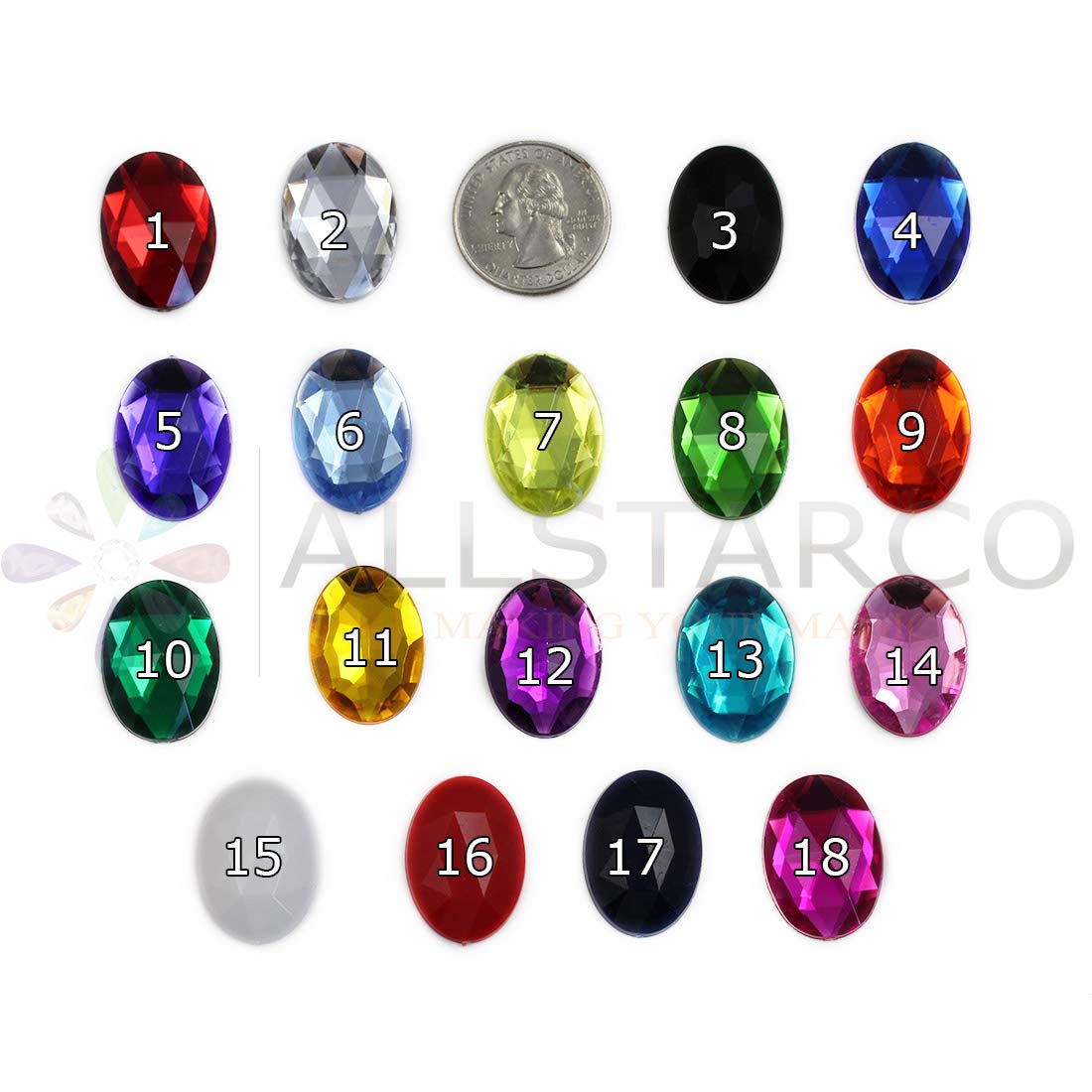 Allstarco 25x18mm Red Ruby H103 1