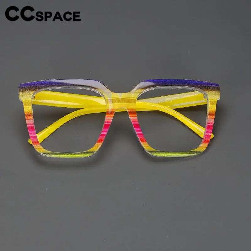 CCspace Women's Full Rim Large Square Reading Glasses R57090 - Stylish & Comfortable for Reading, Working, and Computer Use