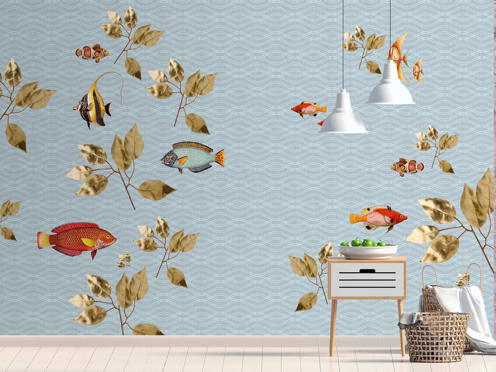Walls by Patel 2 Brilliant Fish Wall Art - Vibrant Tropical Fish Painting for Home & Office Decor - Perfect for Living Room, Bedroom or Beach House