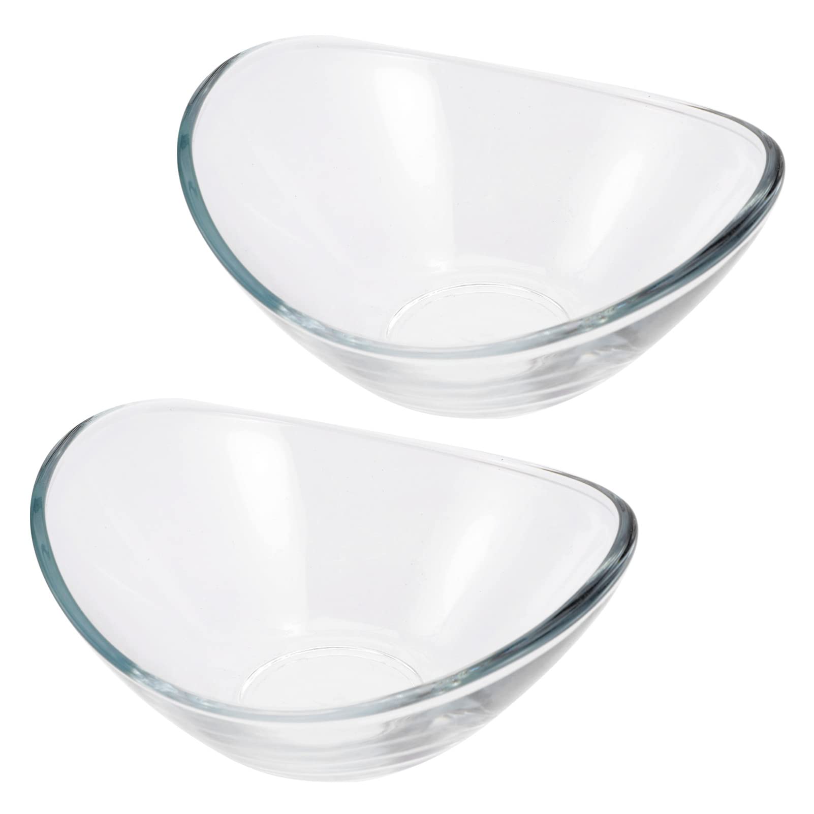 Cabilock 2-Piece Clear Glass Seasoning Dishes - Ingot-Shaped Ketchup Saucers, Appetizer Plates, Tea Bowls & Salad Dessert Dishes for Home, Party & Restaurant Use