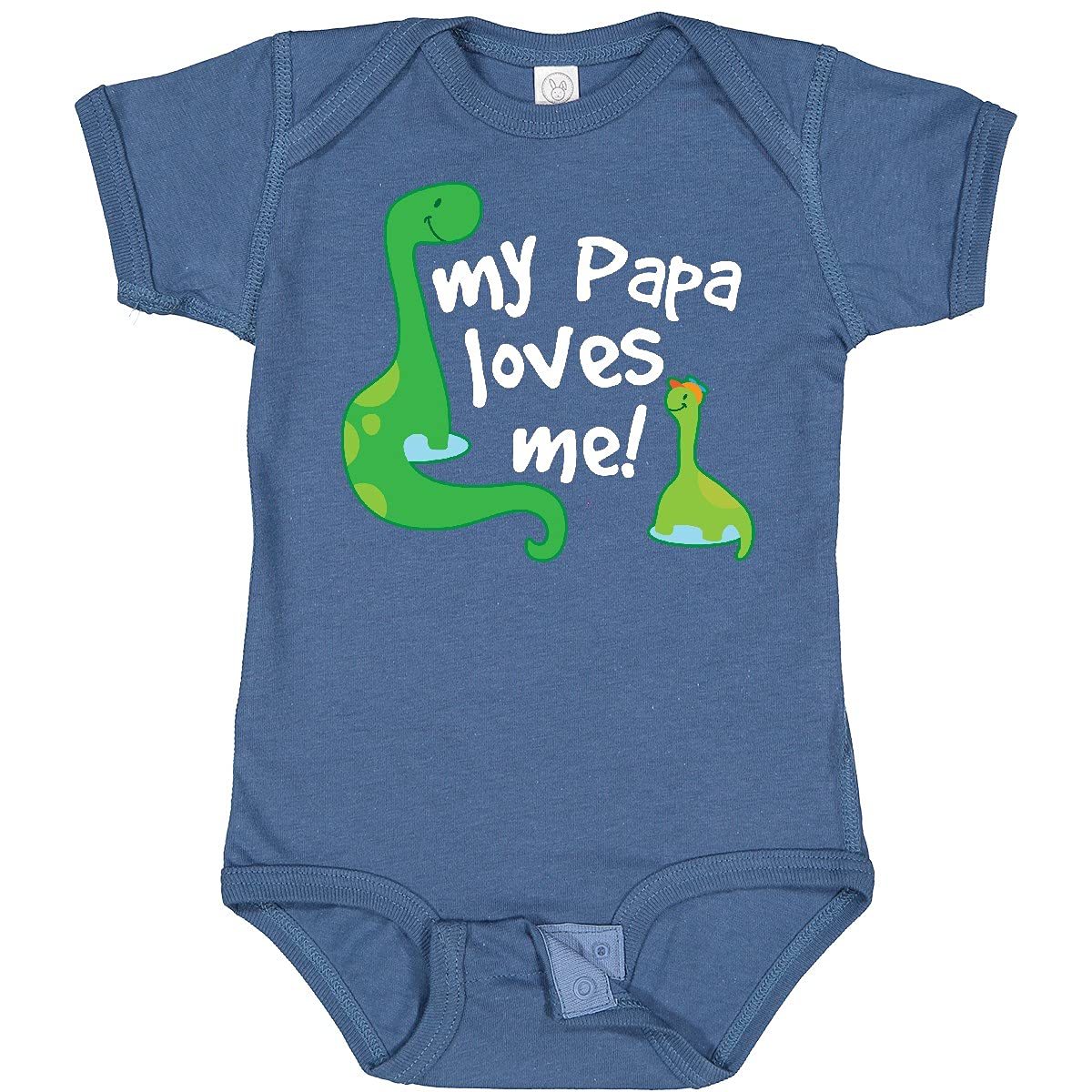 Inktastic My Papa Loves Me Dinosaur Baby Bodysuit - Cute Dinosaur Print Onesie for Infants & Toddlers - Perfect for Father's Day, Family Photos & Everyday Wear