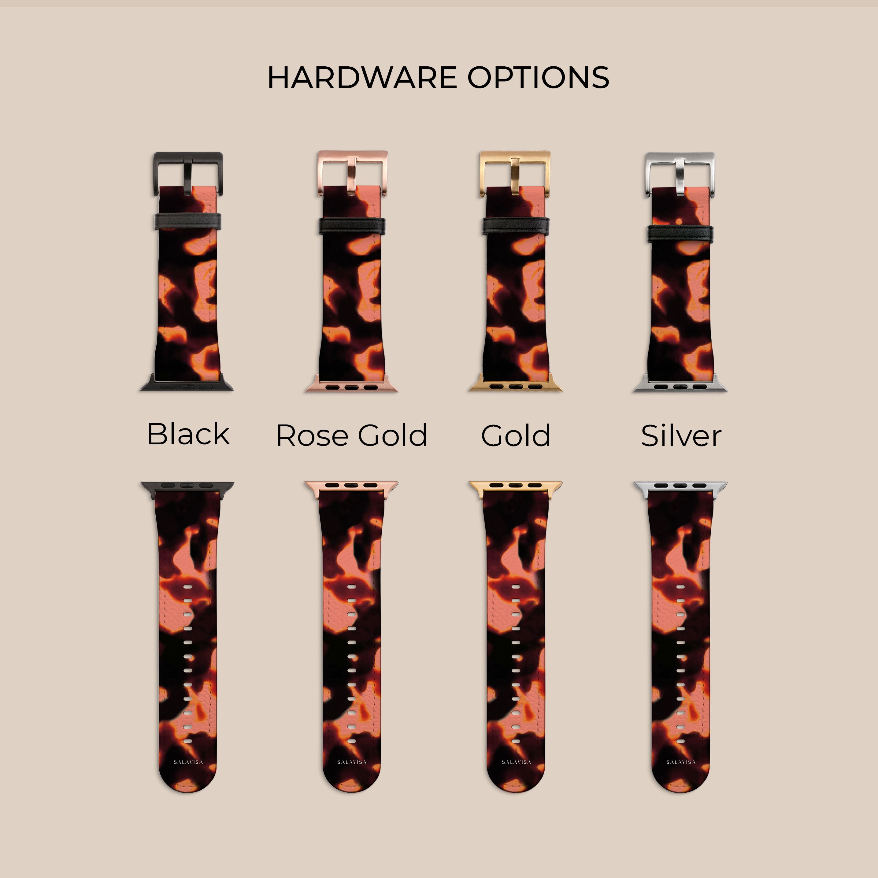 Premium Tortoise Red Apple Watch Band - Stylish & Durable Replacement Strap for Apple Watch Series 1-9 - Perfect for Workouts, Fashion & Everyday Wear