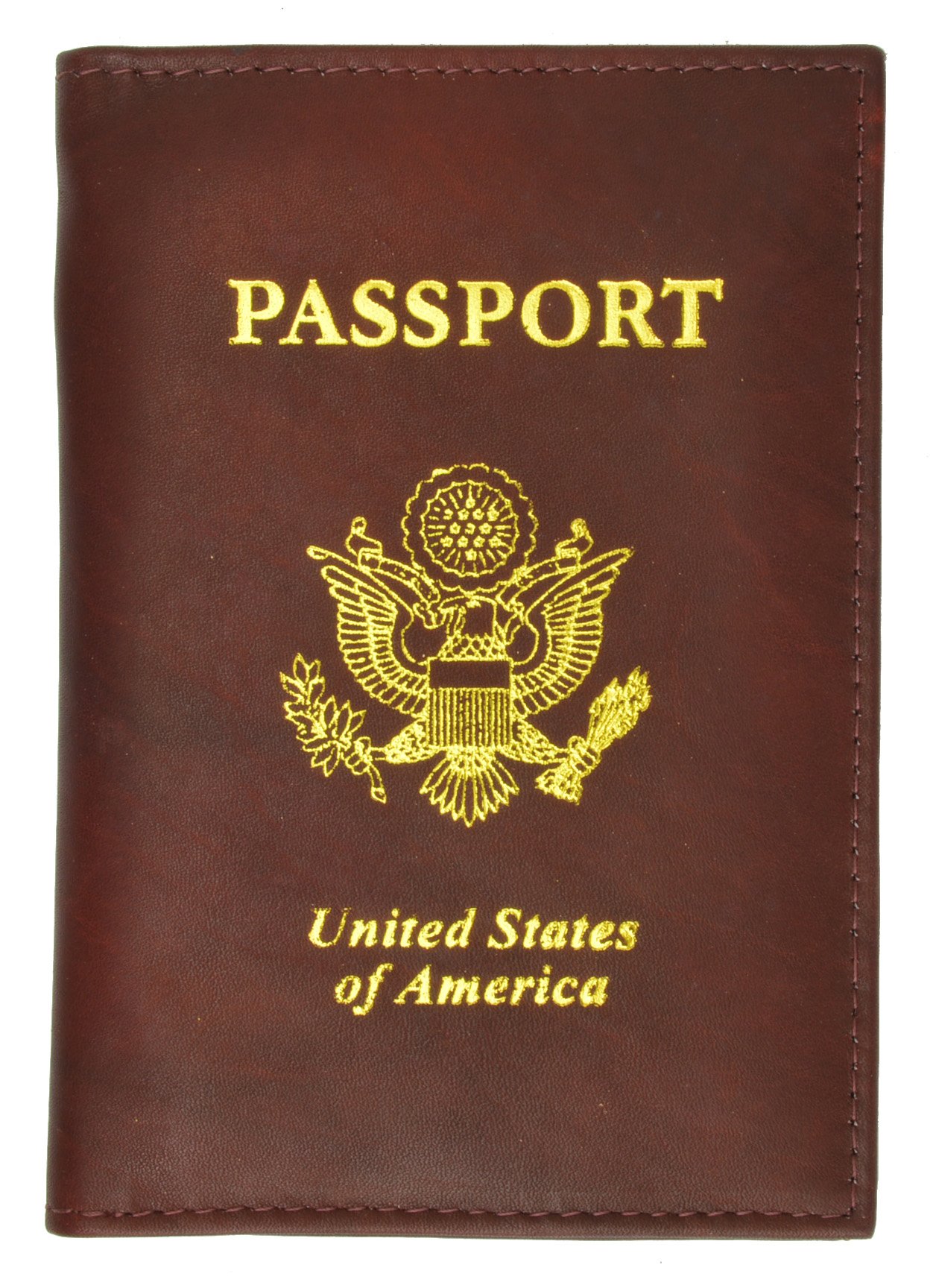 Premium MARSHAL Unisex Leather Travel Wallet Passport Cover - RFID Blocking, Burgundy - Ideal for International Travel, Business Trips & Daily Use