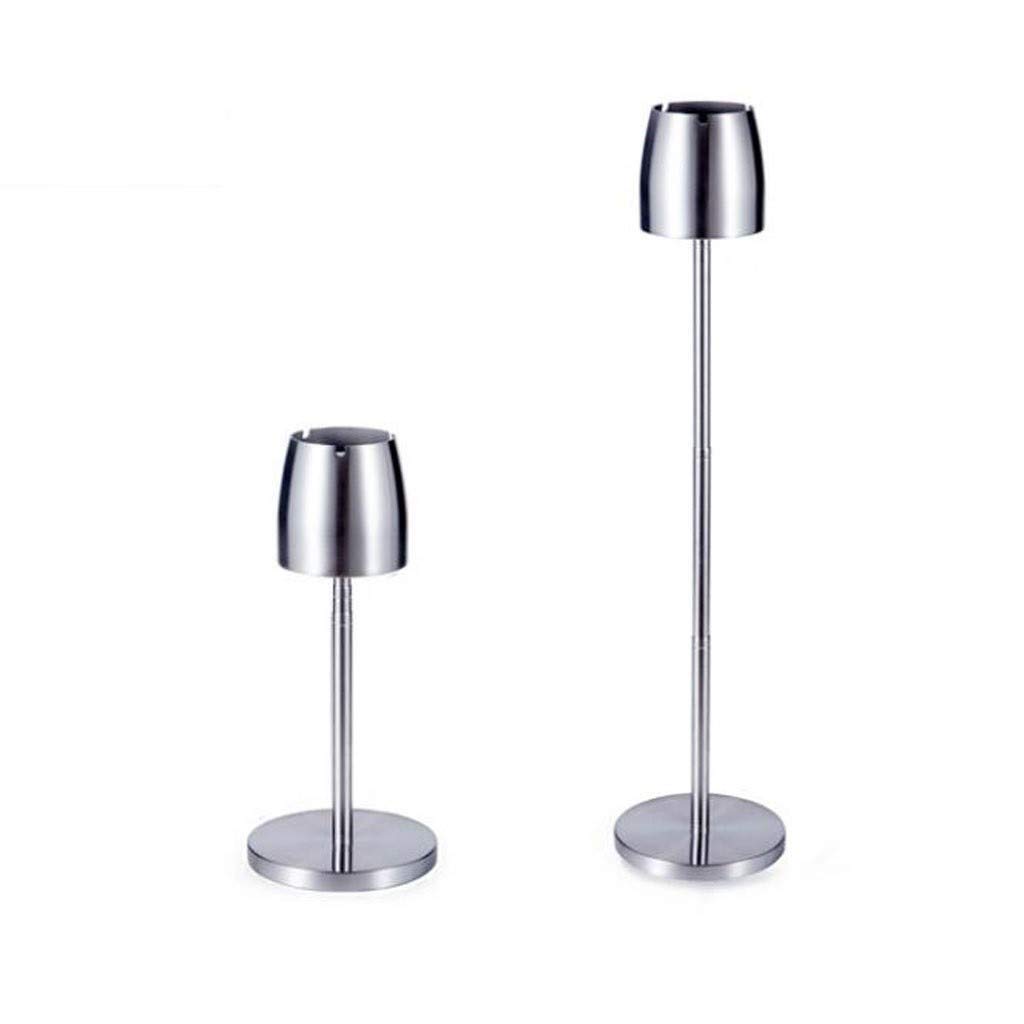 Stainless Steel Windproof Ashtray - Portable Outdoor Telescopic Floor Standing Ash Tray for Home, Bar, or Commercial Use | Durable Garbage Bin for Smoking Areas & Patios
