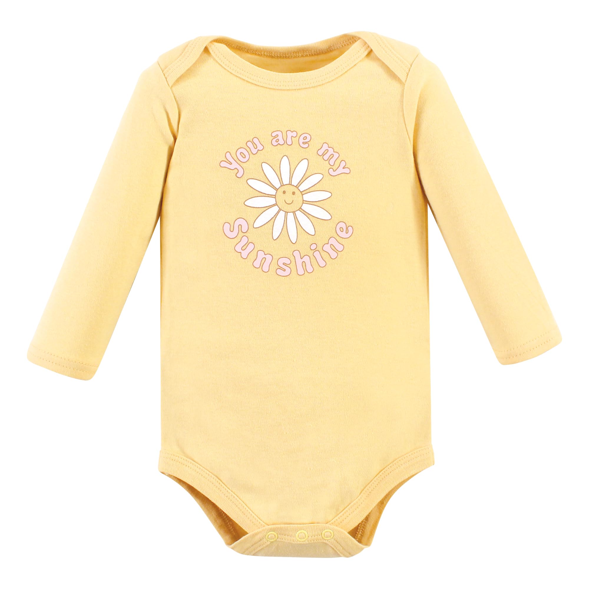 Soft Unisex Cotton Long-Sleeve Baby Bodysuits - Hudson Baby Peace Love Flowers Print | Newborn Essentials for Playtime, Daycare & Family Photos