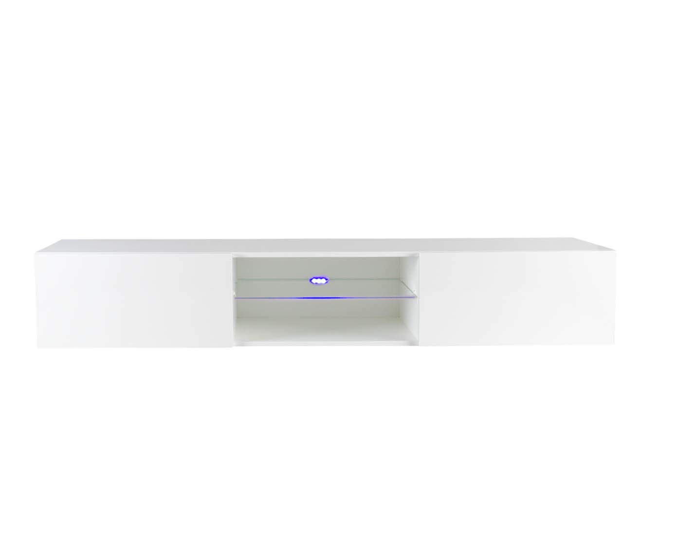 VIGO Glass TV Stand for Flat Screen TVs - Modern White TV Stand with Tempered Glass - Perfect for Living Room, Bedroom & Home Theater Setup
