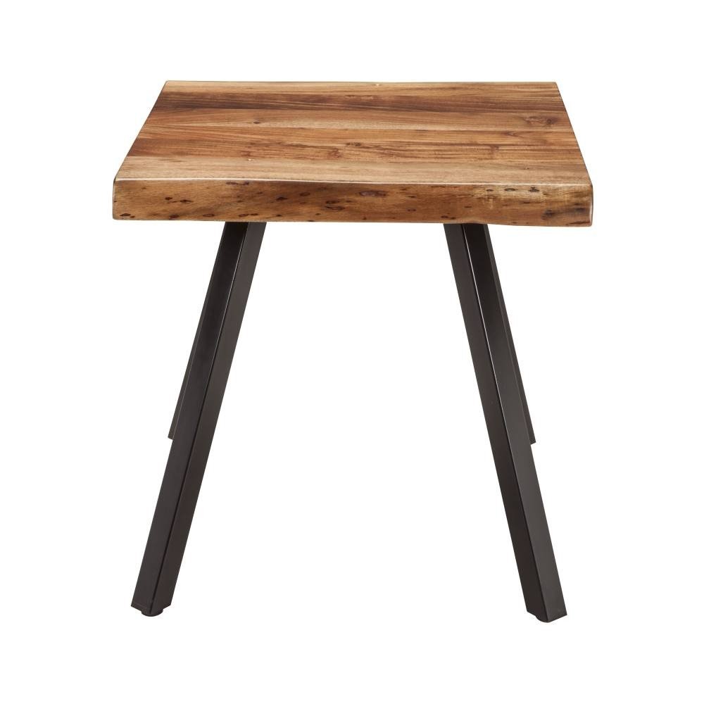 Modus Furniture Reese Live Edge Rectangular Side Table - Natural Acacia Wood End Table for Living Room, Bedroom & Office - Rustic Modern Home Decor Accent Table