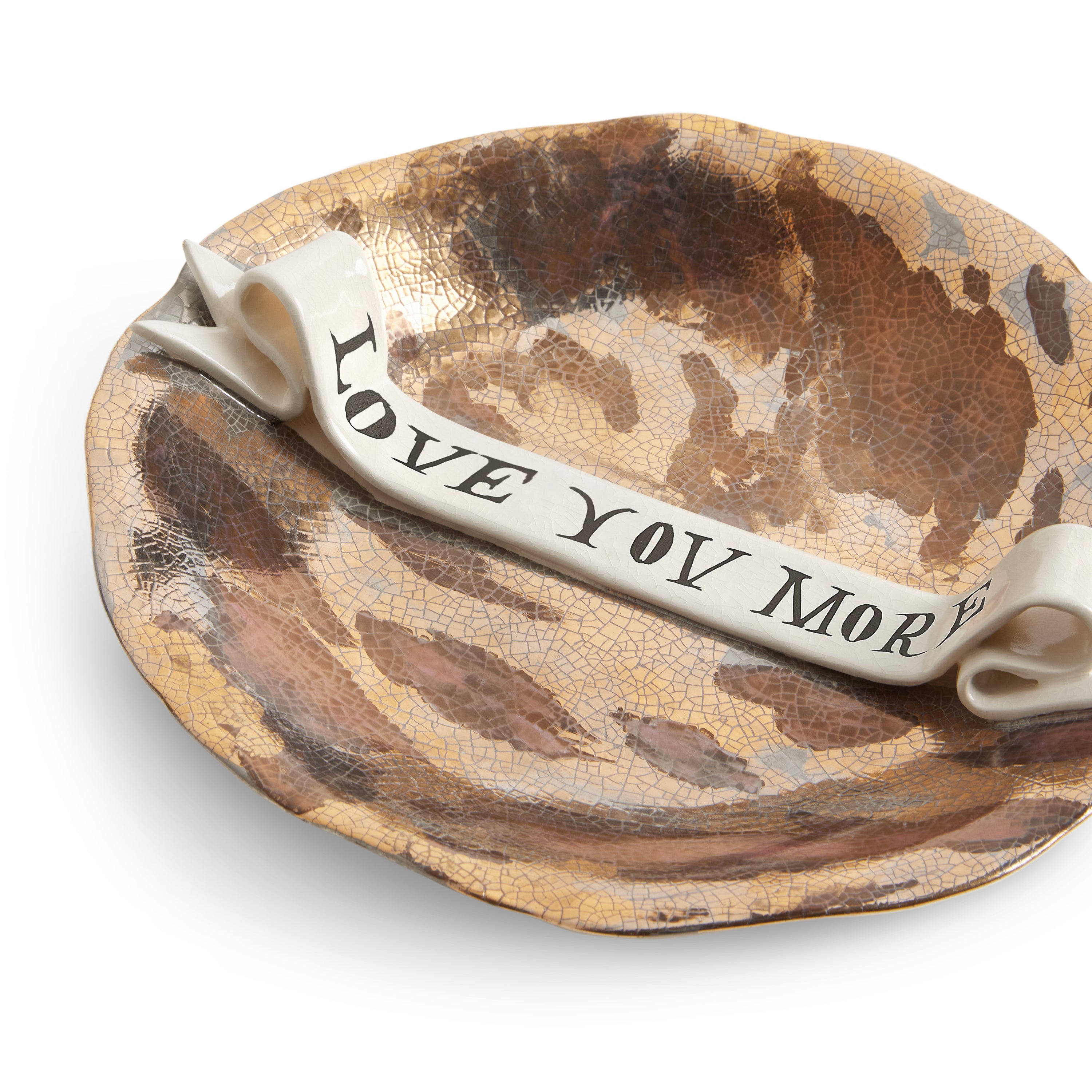 Ruan Hoffmann Ceramic Plate with Ribbon Design - 