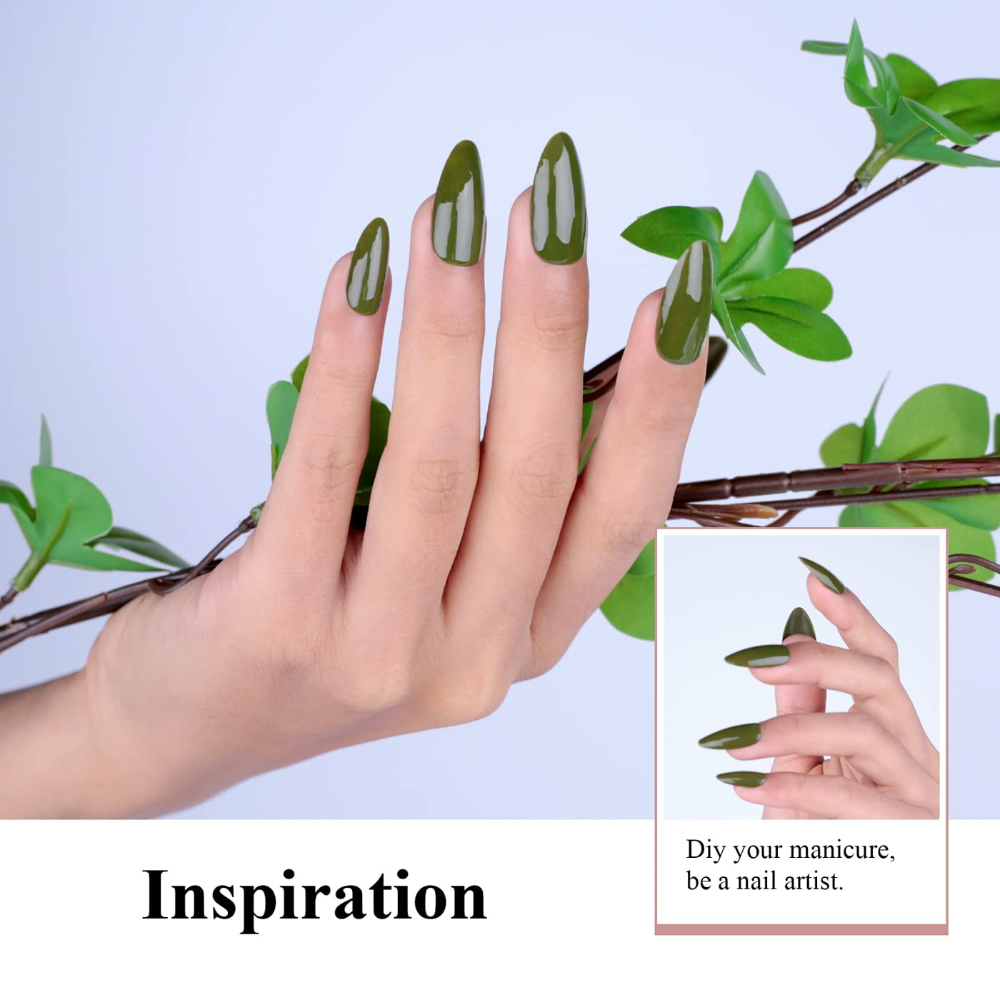 Imtiti Olive Green Gel Nail Polish - 0.5 Fl Oz Soak Off LED/UV Gel Polish for DIY Nail Art, Manicure & Salon Use | Long Lasting Nail Polish Kit for Women & Girls | Perfect for Home Nail Care, Parties & Special Occasions