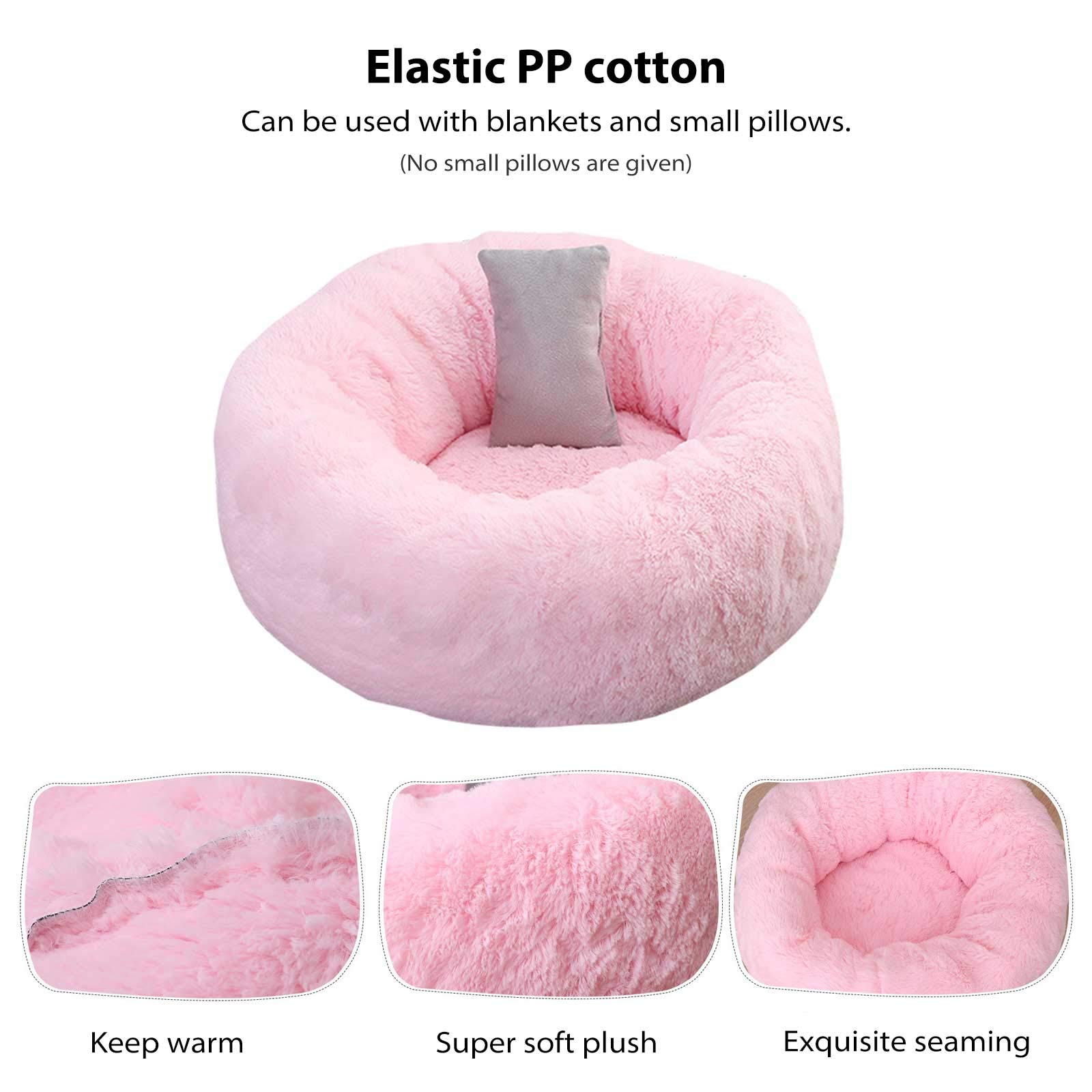 Washable Round Cat & Dog Bed for Cozy Pets - Home & Travel Use