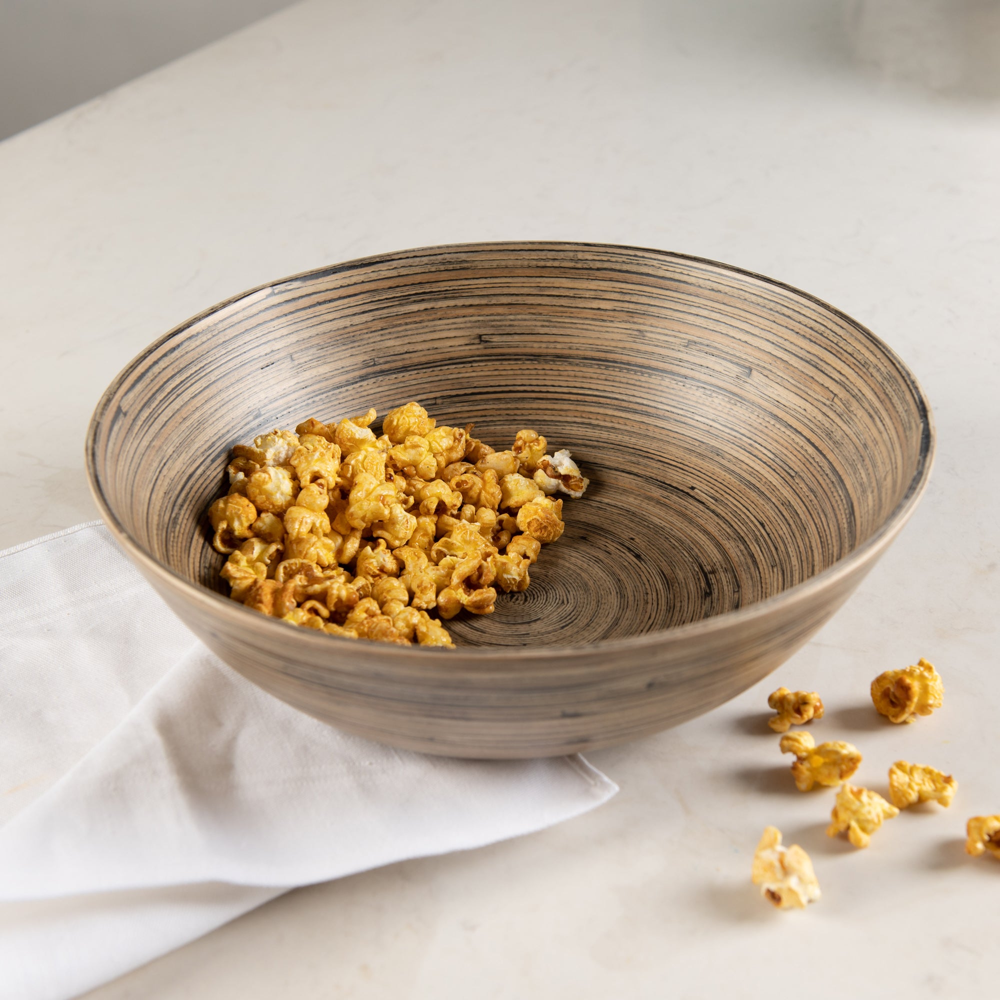 Lexa 12 Inch Bamboo Salad Bowl Set - Eco-Friendly, Durable & Lightweight for Healthy Meals, Picnics, and Party Serving