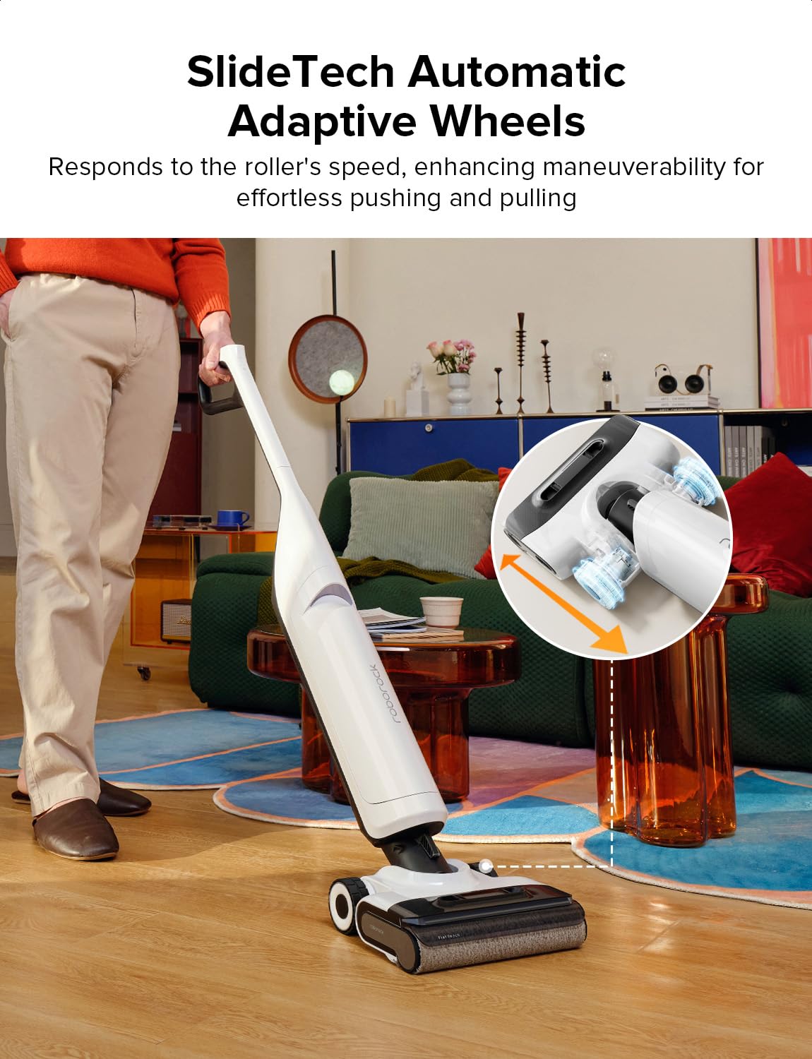 Roborock Flexi Pro Cordless Wet Dry Vacuum Cleaner and Mop - 17000Pa Powerful Suction, Hot Water Self-Cleaning, Hot Air Drying System for Hard Floors & Tiles | Edge-to-Edge Cleaning with FlatReach Technology | Perfect for Home, Office & Pet Hair Cleaning