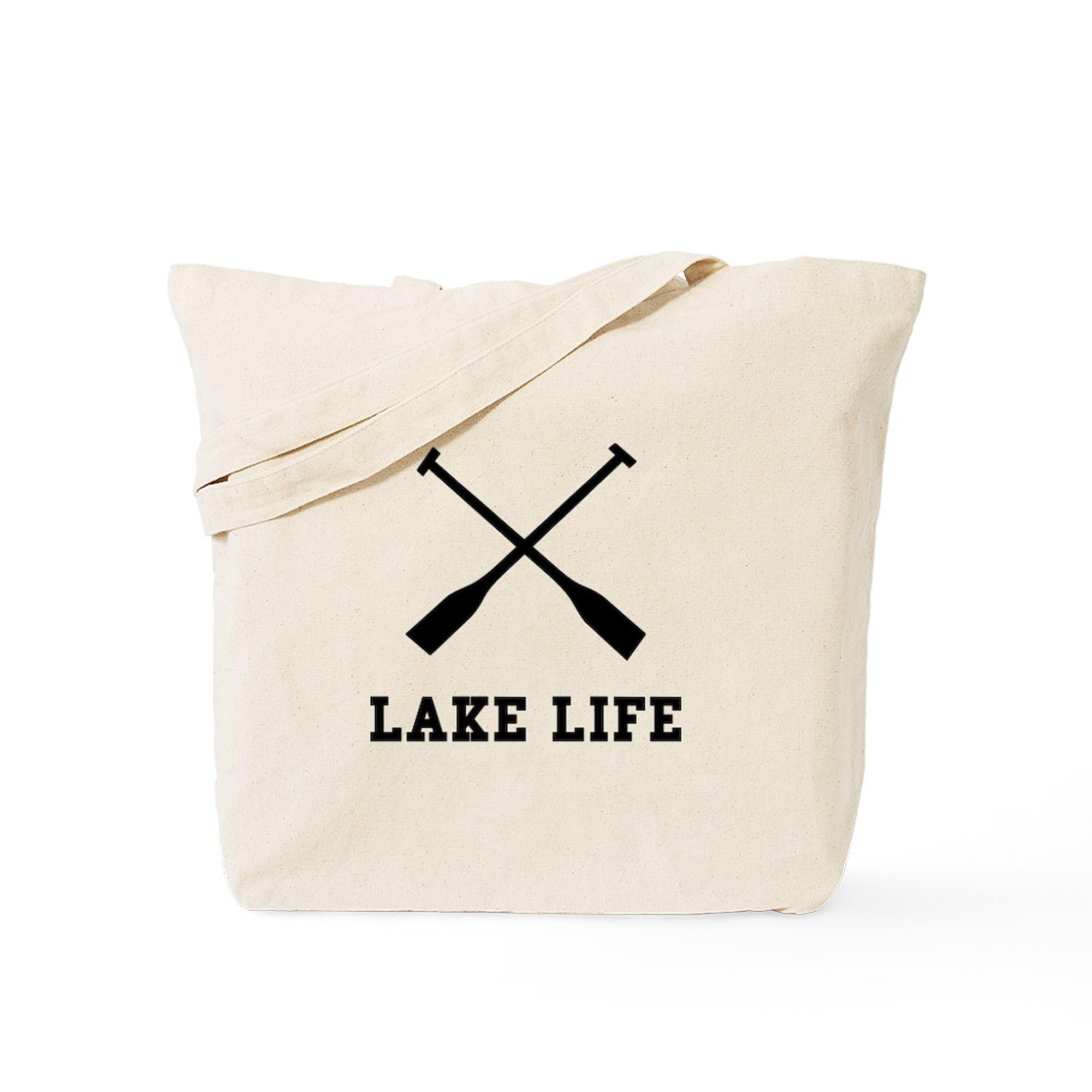 Lake Life Tote Bag - Natural Canvas Reusable Shopping Bag for Groceries, Beach Trips & Daily Use | Eco-Friendly Cotton Tote with Spacious Design