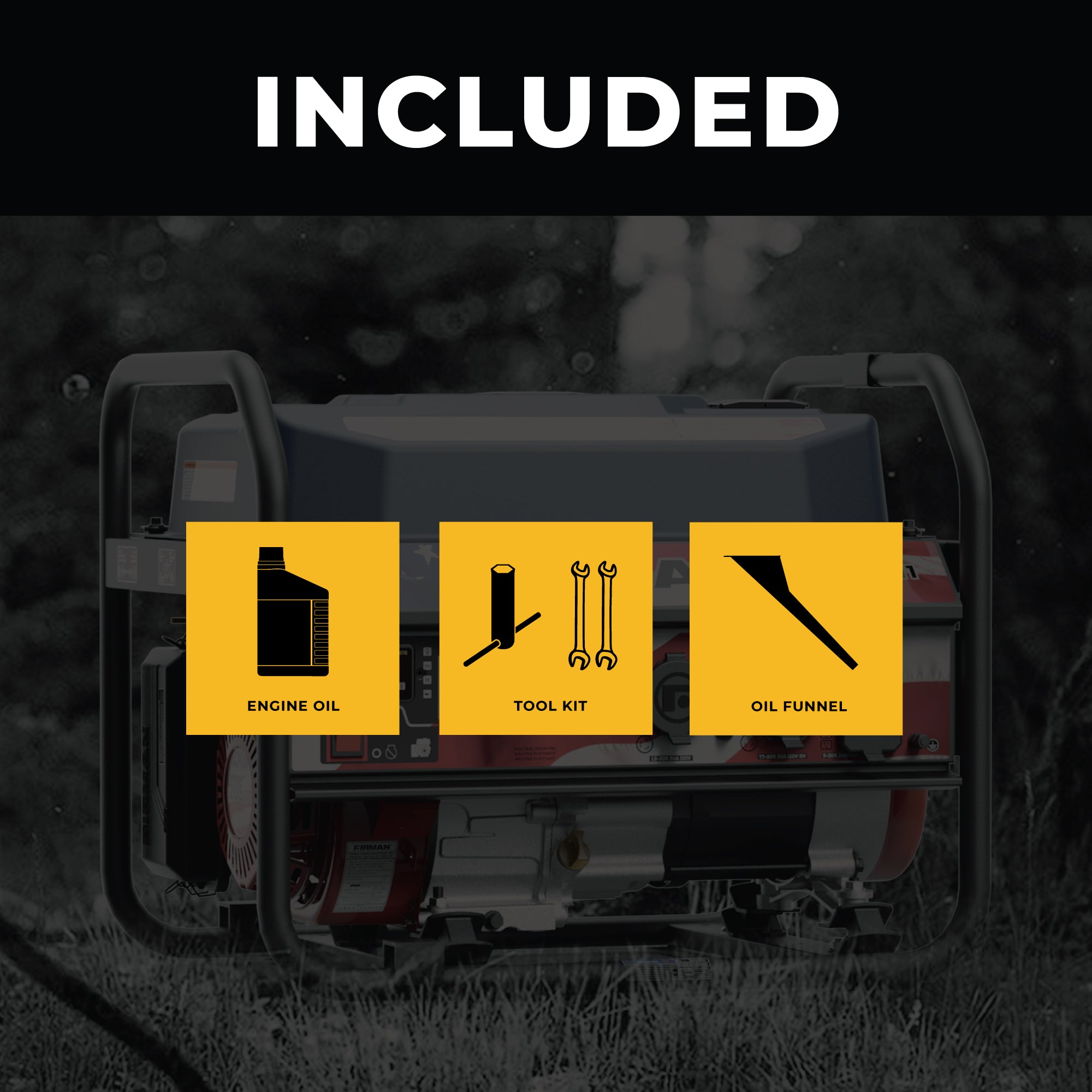4550W Portable Gas Generator with Recoil Start - 120V Power for Camping, Emergencies & Outdoor Events