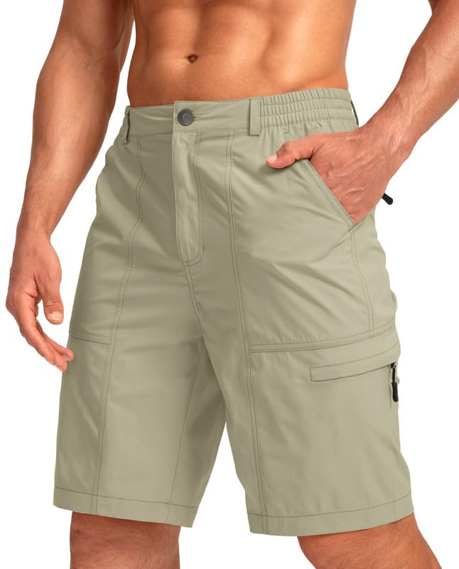 Viodia Men's Quick Dry Hiking Cargo Shorts - 6 Pockets Lightweight Stretch Outdoor Shorts for Fishing, Golf & Summer Activities | Perfect for Camping, Travel & Casual Wear
