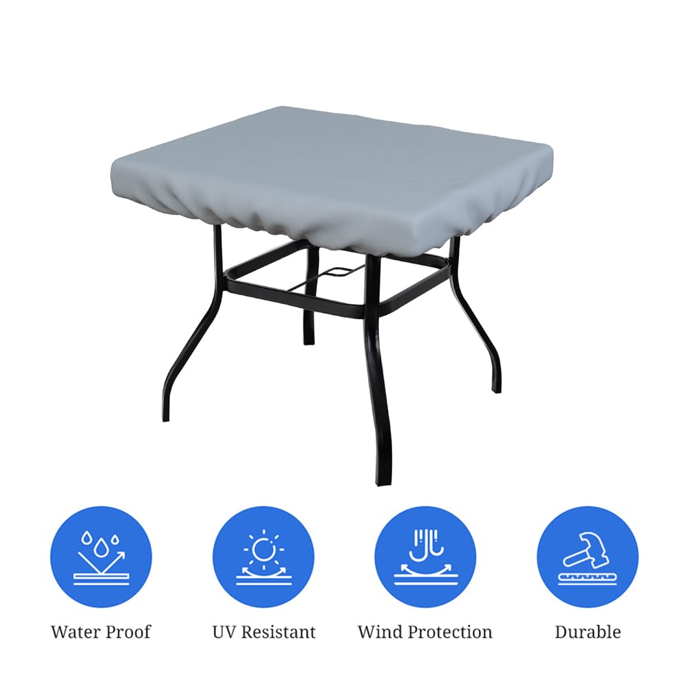 Heavy Duty 18 Oz Waterproof UV & Weather Resistant Square Table Cover - Outdoor Patio Furniture & Coffee Table Protector (24