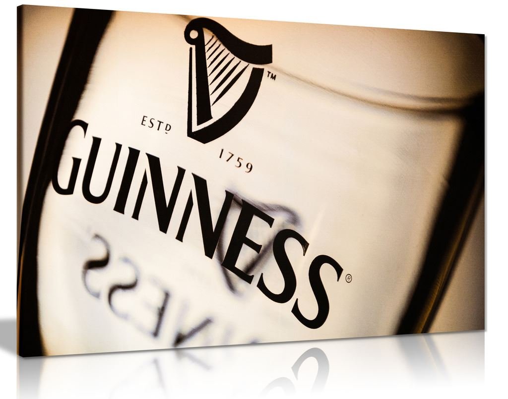 Guinness Beer Canvas Wall Art Print - 18x12 Inches Irish Pub Decor for Home, Bar & Man Cave