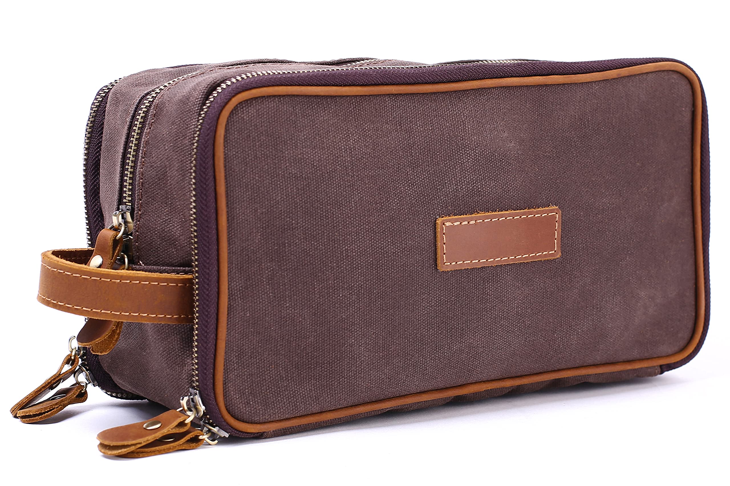 Waterproof Hanging Travel Toiletry Bag for Men & Women - Personalized Canvas Dopp Kit with Multiple Pockets for Shaving & Bathroom Essentials (Coffee Brown) | Perfect for Camping, Gym & Business Trips