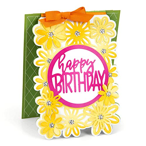 Floral Happy Birthday DIY Craft Die Set for A2 Cards | Handmade Greeting Card Making Supplies | Perfect for Scrapbooking, Invitations & Paper Crafts