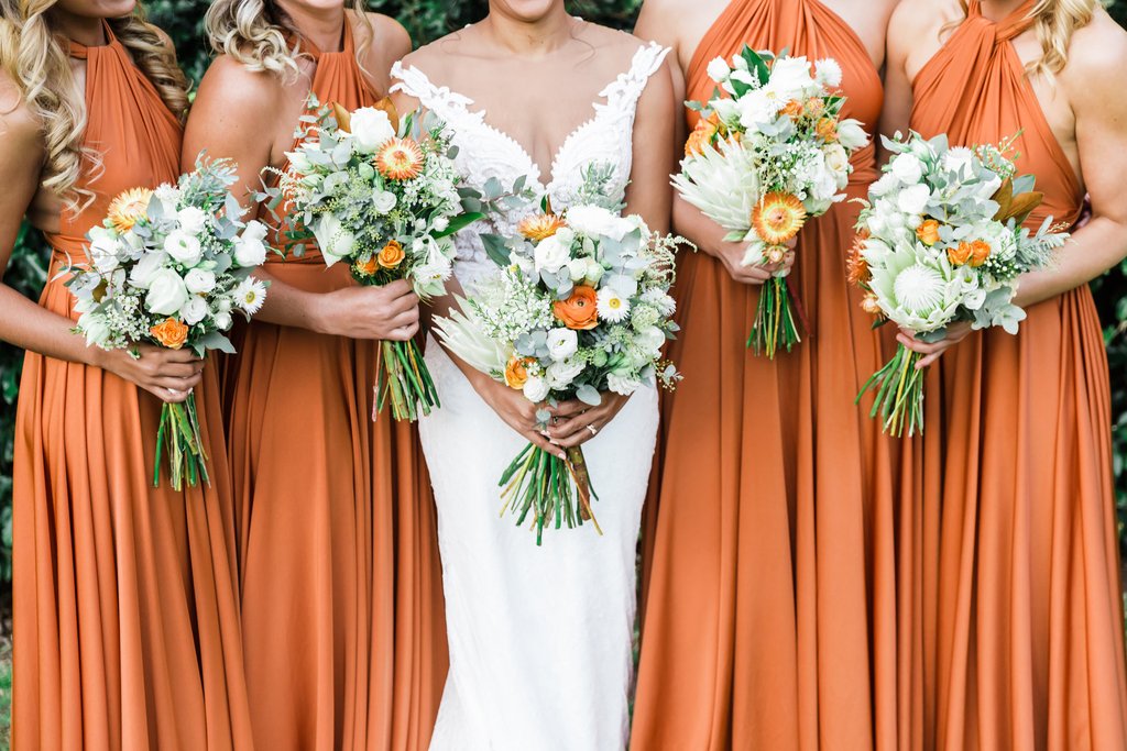Elegant A-Line Burnt Orange Bridesmaid Dresses - Long Halter Backless Formal Gowns for Weddings, Prom & Evening Parties