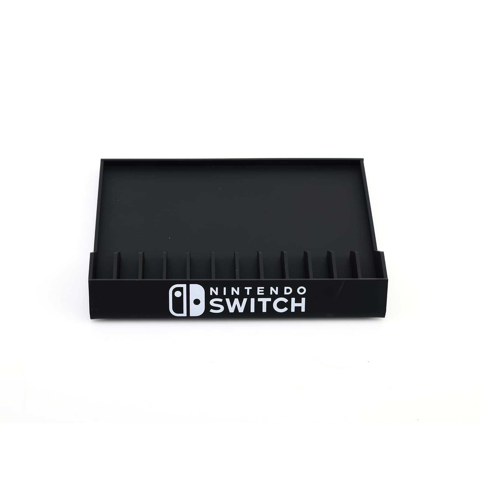 Nintendo Switch Game Holder - 12-Slot Game Case Organizer with Stand & Brackets for Switch Games, Cards, and Disks - Black - Perfect for Gaming Setup and Storage Organization
