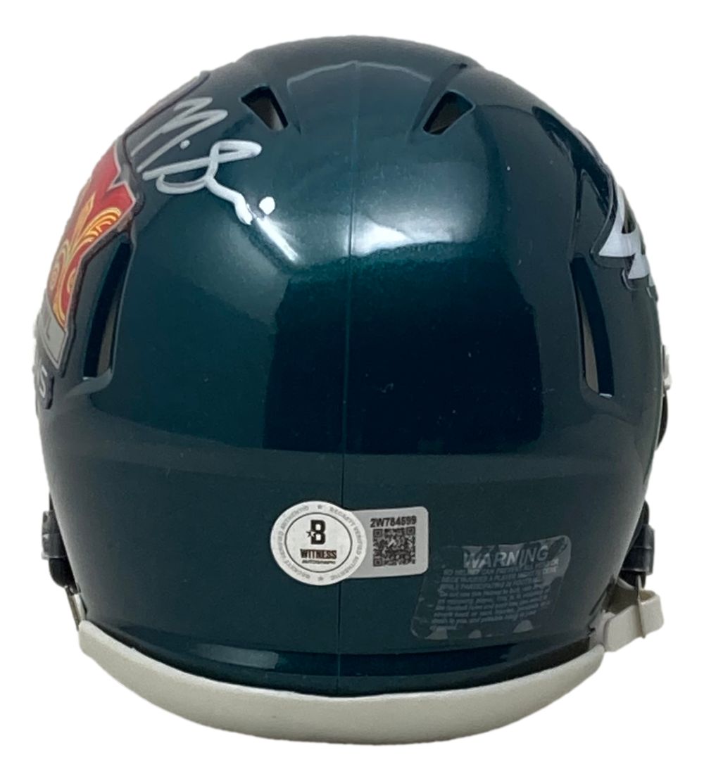 Authentic Nick Sirianni Autographed Philadelphia Eagles Super Bowl LIX Mini Speed Helmet - Collectible NFL Memorabilia for Eagles Fans, Sports Collectors & Home Decor