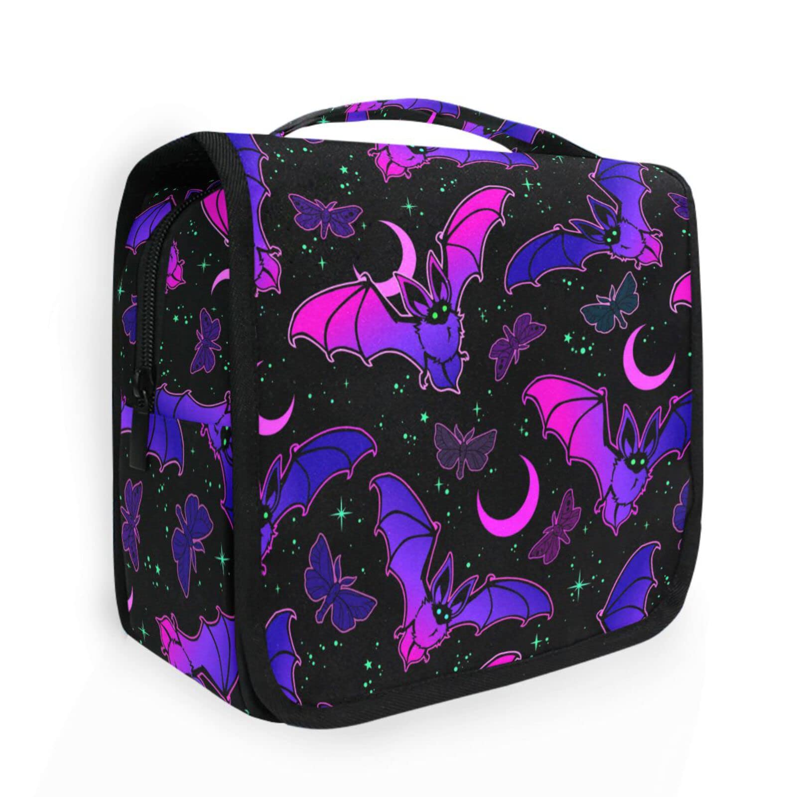 Gothic Purple Hanging Toiletry Bag - Travel Makeup Organizer with Hook for Cosmetics, Toiletries & Bath Essentials | Perfect for Camping, Gym, Business Trips & Vacation