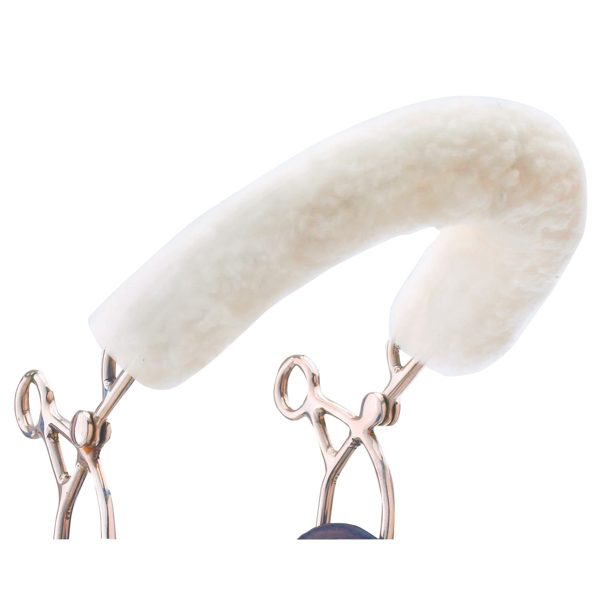 Centaur Fleece Hook and Loop Fastened Noseband Cover - White - 12.5