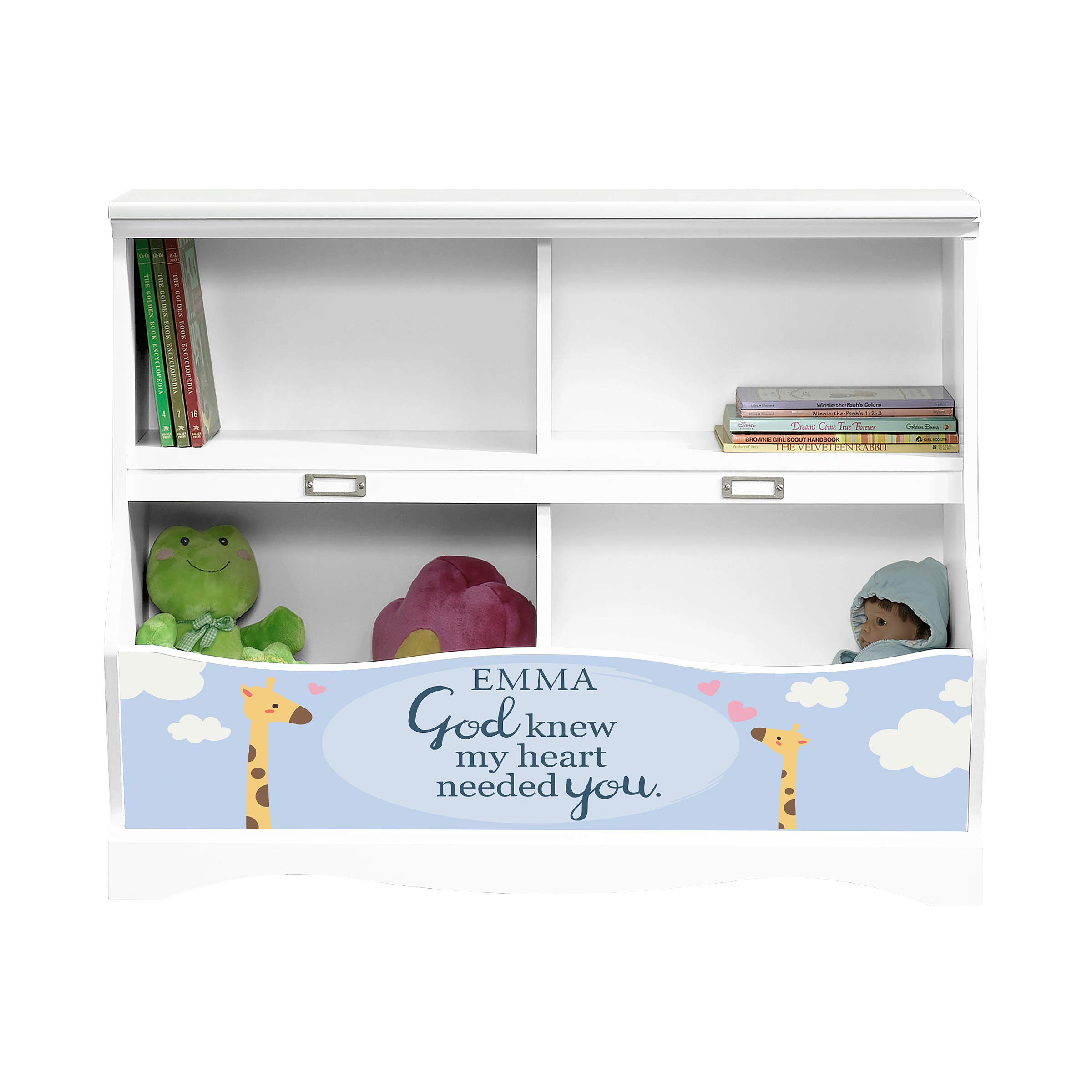 LifeSong Milestones Personalized Kids Bookcase with Cubbyhole Storage - White Nursery Toy Shelf Organizer for Bedroom & Playroom | Perfect for Storing Books, Toys & Decor in Children's Rooms