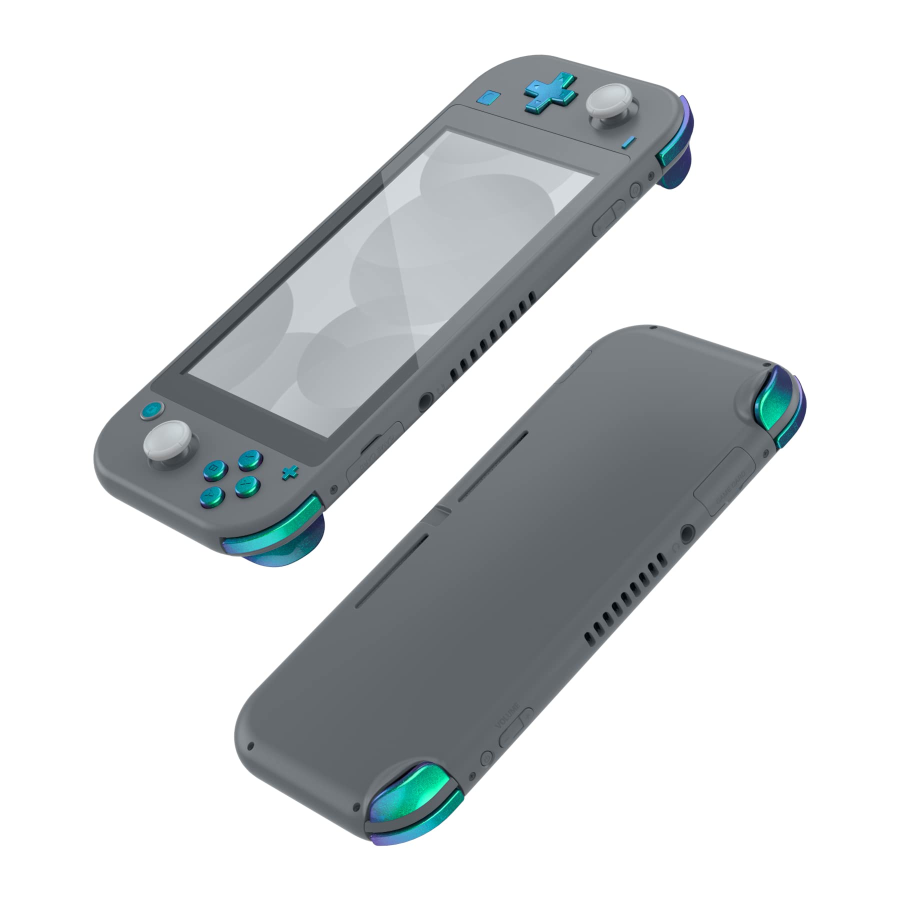 eXtremeRate Chameleon Green Purple Glossy Replacement Buttons for Nintendo Switch Lite - Full Set ABXY, D-Pad, Triggers & Tools - DIY Repair Kit for Gaming Enthusiasts | Perfect for Customizing & Enhancing Your Switch Lite Experience