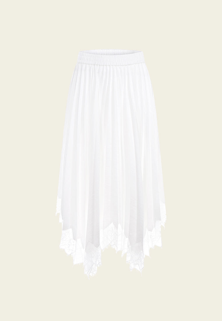 Elegant White Asymmetric Satin A-Line Skirt for Women - Perfect for Weddings, Parties & Special Occasions