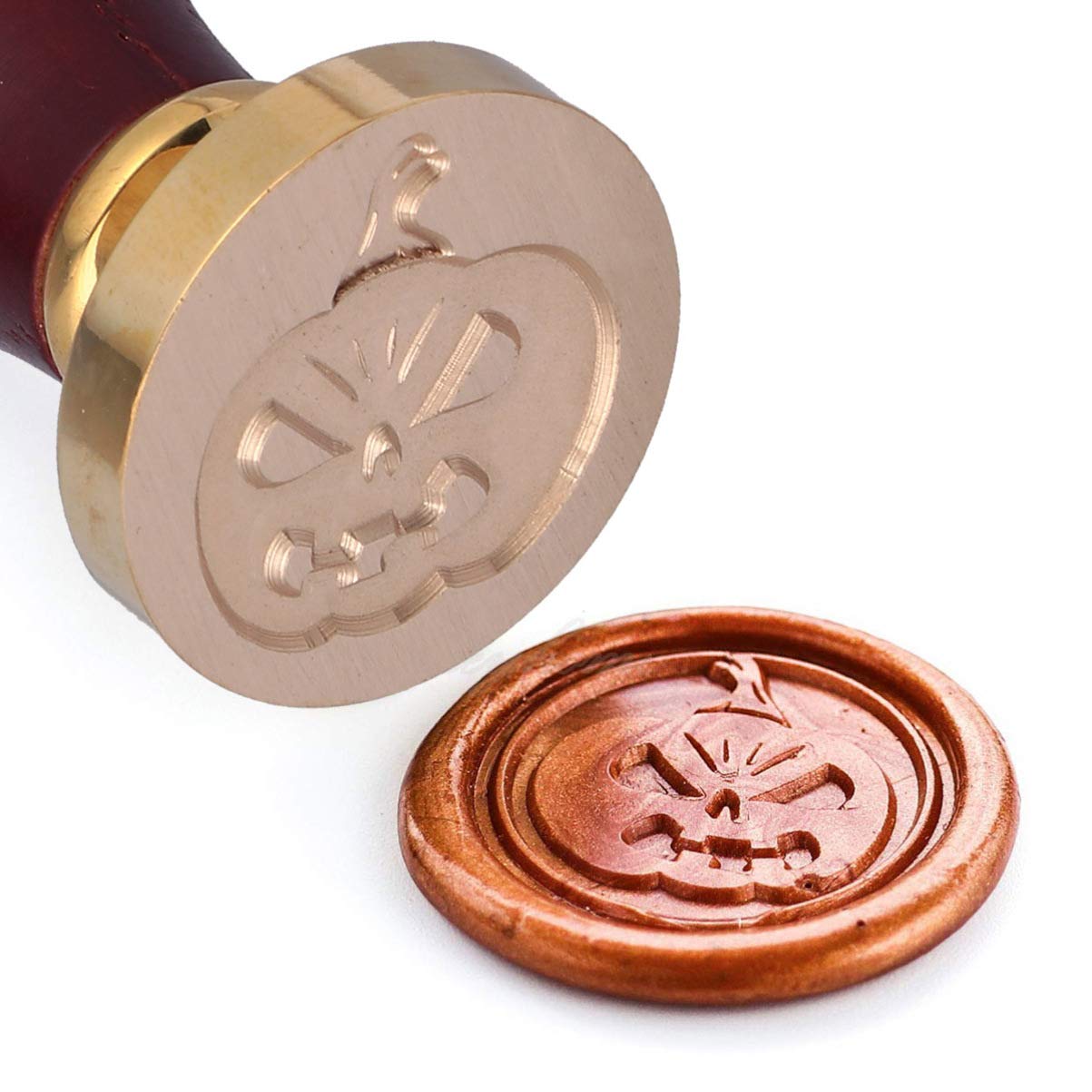 Halloween Pumpkin Skeleton Wax Seal Stamp - Dark Red Wax Seal Kit for Envelopes, DIY Scrapbooking, Journals & Invitations - Perfect for Spooky Party Decorations & Gothic Wedding Stationery