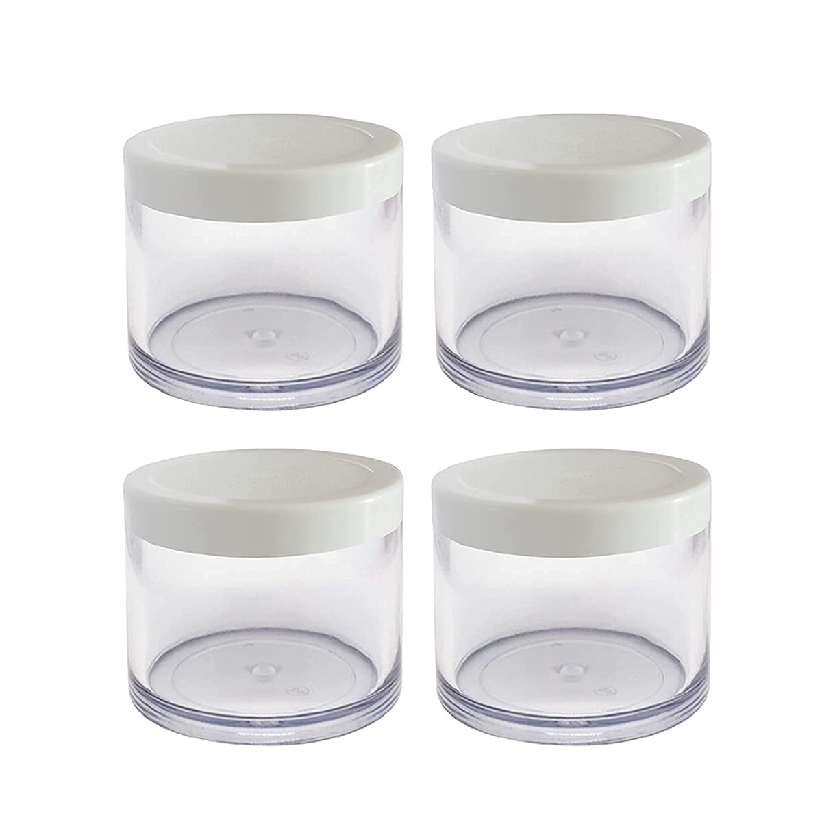 JARBAZAAR 4-Pack 100 Gram Acrylic Cosmetic Jars for Body Butter, Cream, Lip Balm & Scrub - Travel-Friendly, Leak-Proof, FDA Approved - Perfect for DIY Skincare, Travel Toiletries & Gift Packaging