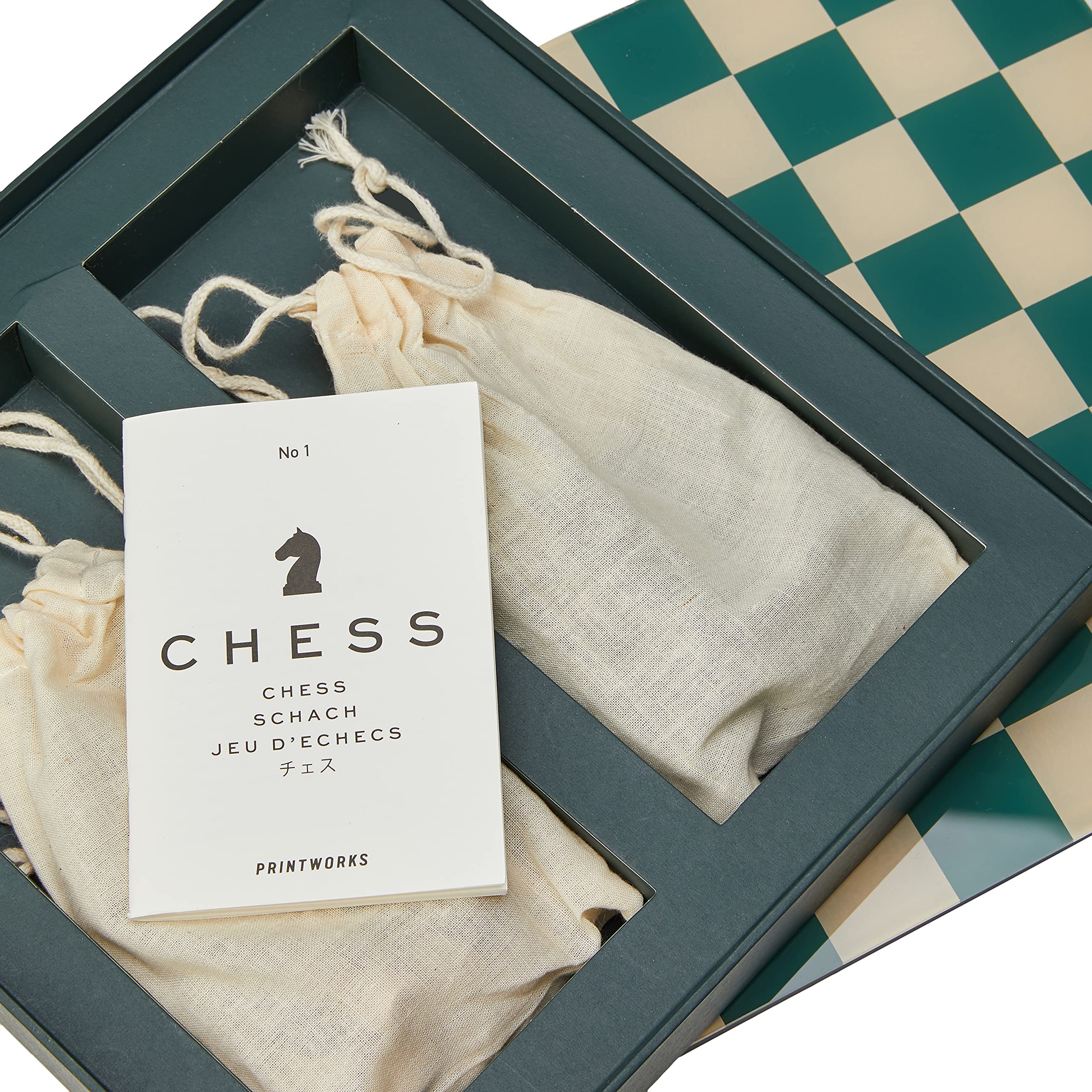 Printworks Classic Wooden Chess Set - 15 Inch Folding Board with Staunton Chess Pieces - Perfect for Home, Office, and Travel