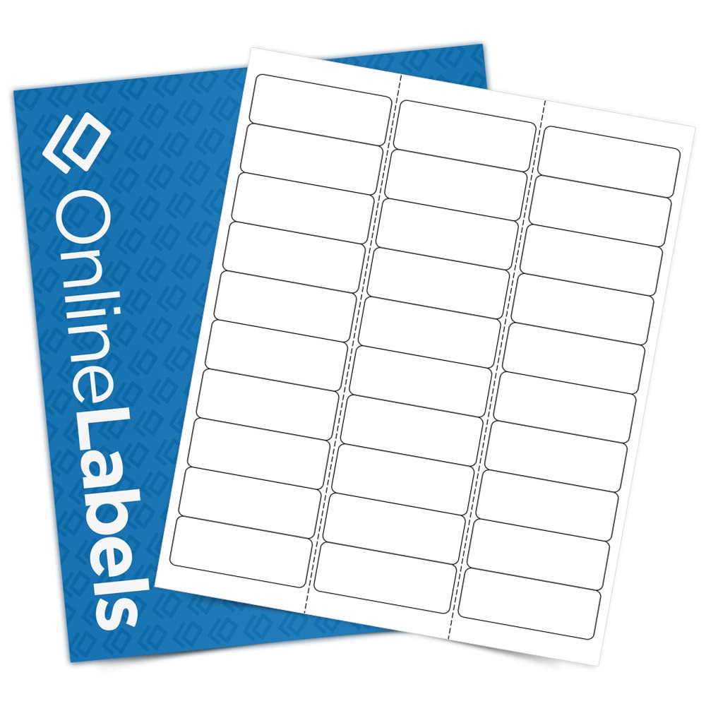 2.625 x 1 Inch Waterproof Address Labels for Laser Printers - 750 Labels (25 Sheets) - Durable Polyester Mailing Labels for Shipping, Packages & Envelopes - OnlineLabels
