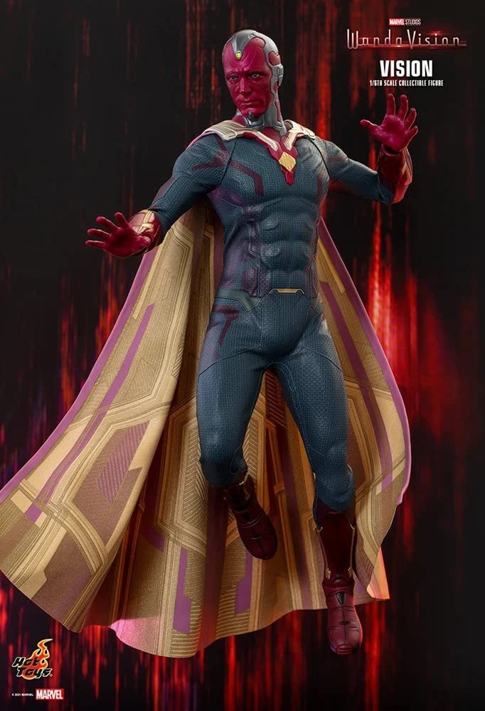 Hot Toys WandaVision 12-Inch Vision Action Figure 1/6 Scale Collectible Model (907936) - Perfect for Marvel Fans, Display & Cosplay