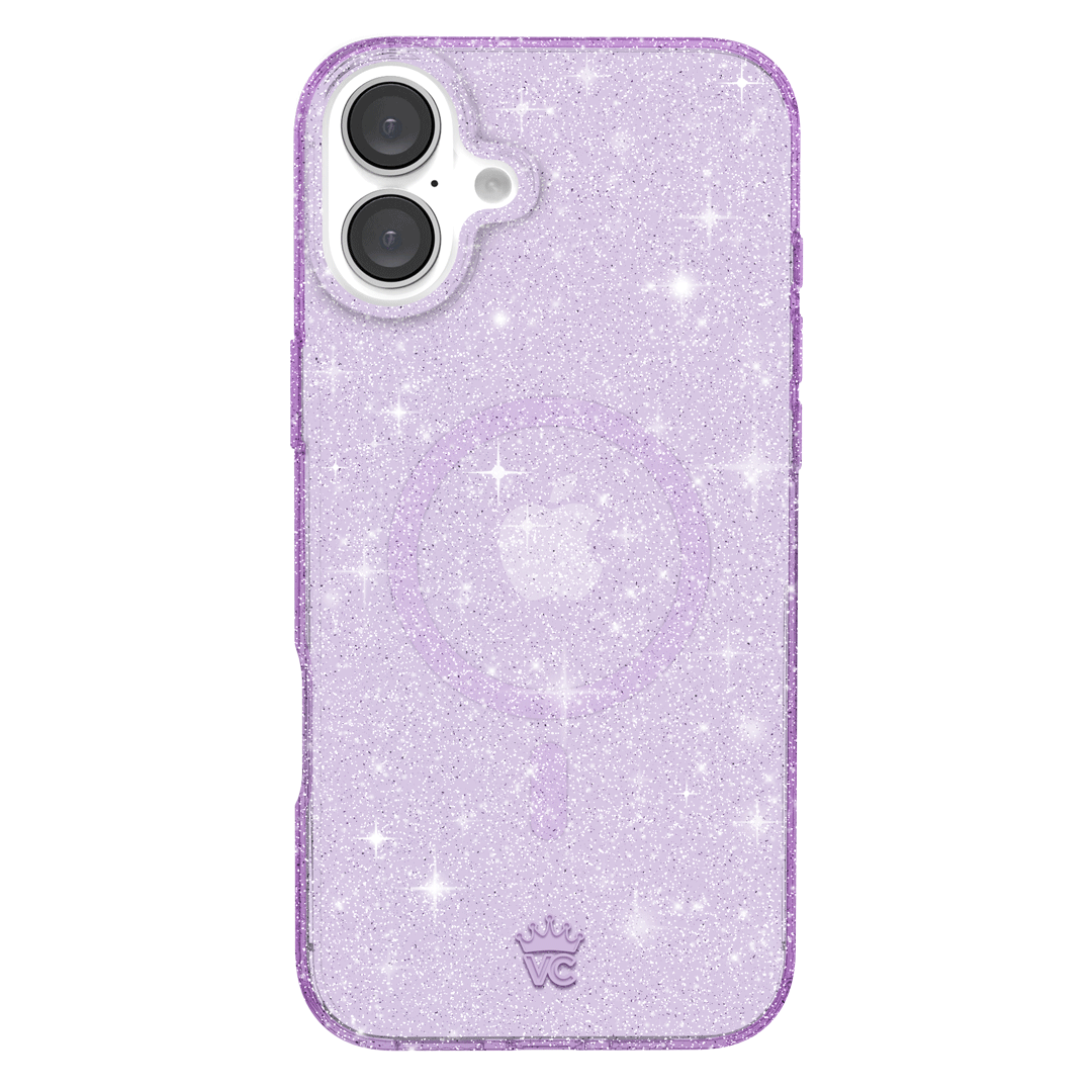 Lilac Stardust Glitter iPhone Case - Protective & Stylish Phone Cover for iPhone 13/14/15 - Perfect for Parties, Festivals & Everyday Use