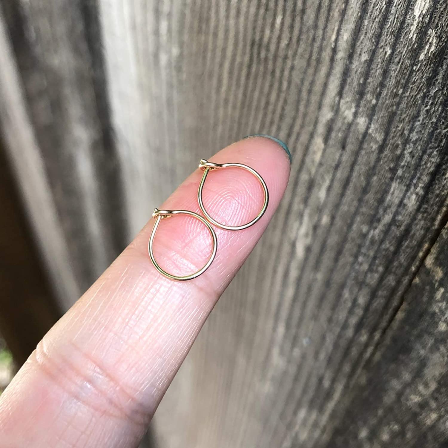 8mm 14K Yellow Gold Filled Small Hoop Earrings for Women - Handmade Thin Huggie Hoops for Everyday Wear, Gifts & Special Occasions